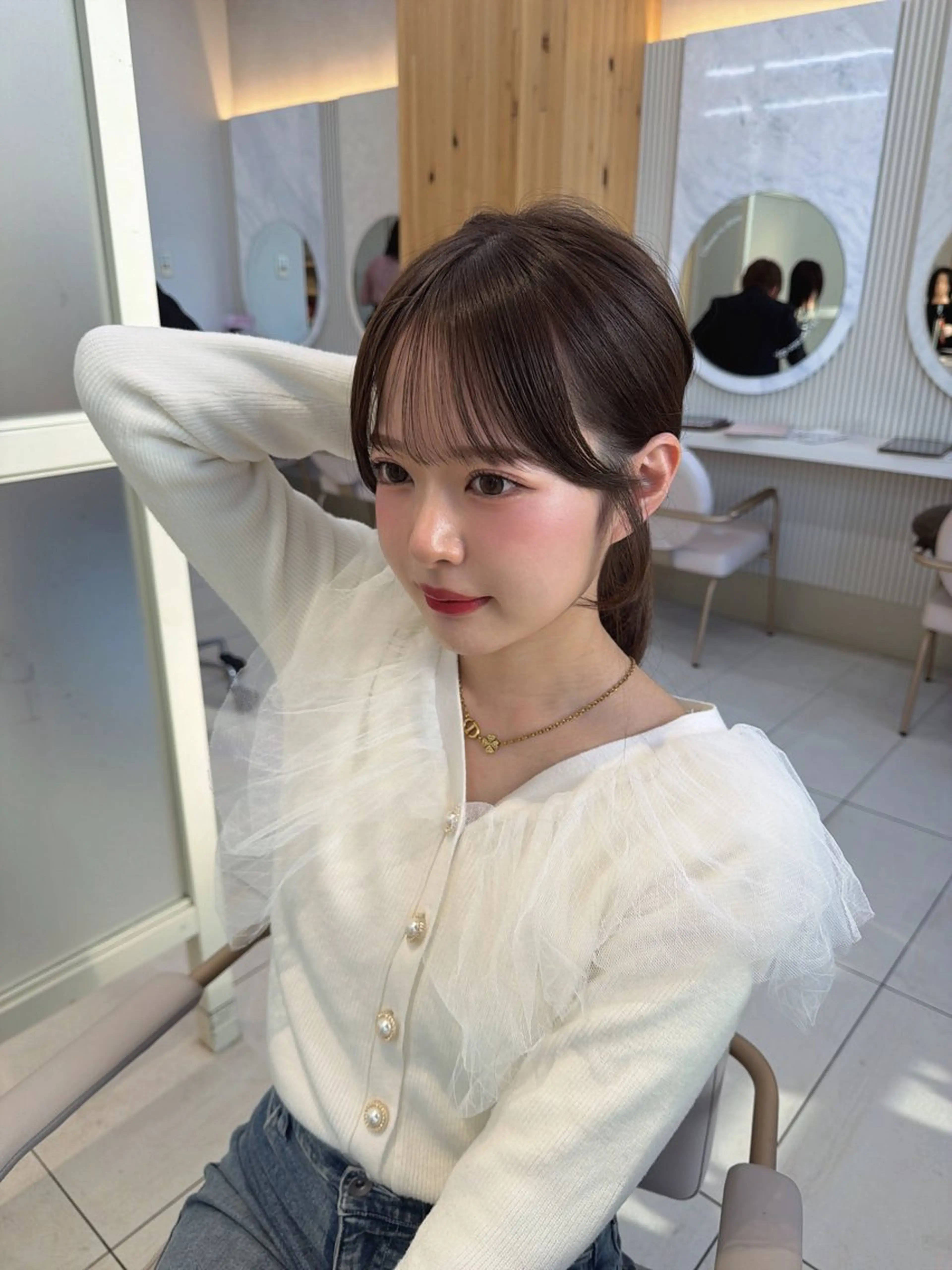 セミロング カット レイヤー/顔周り /透明感/TAKUのヘアスタイル