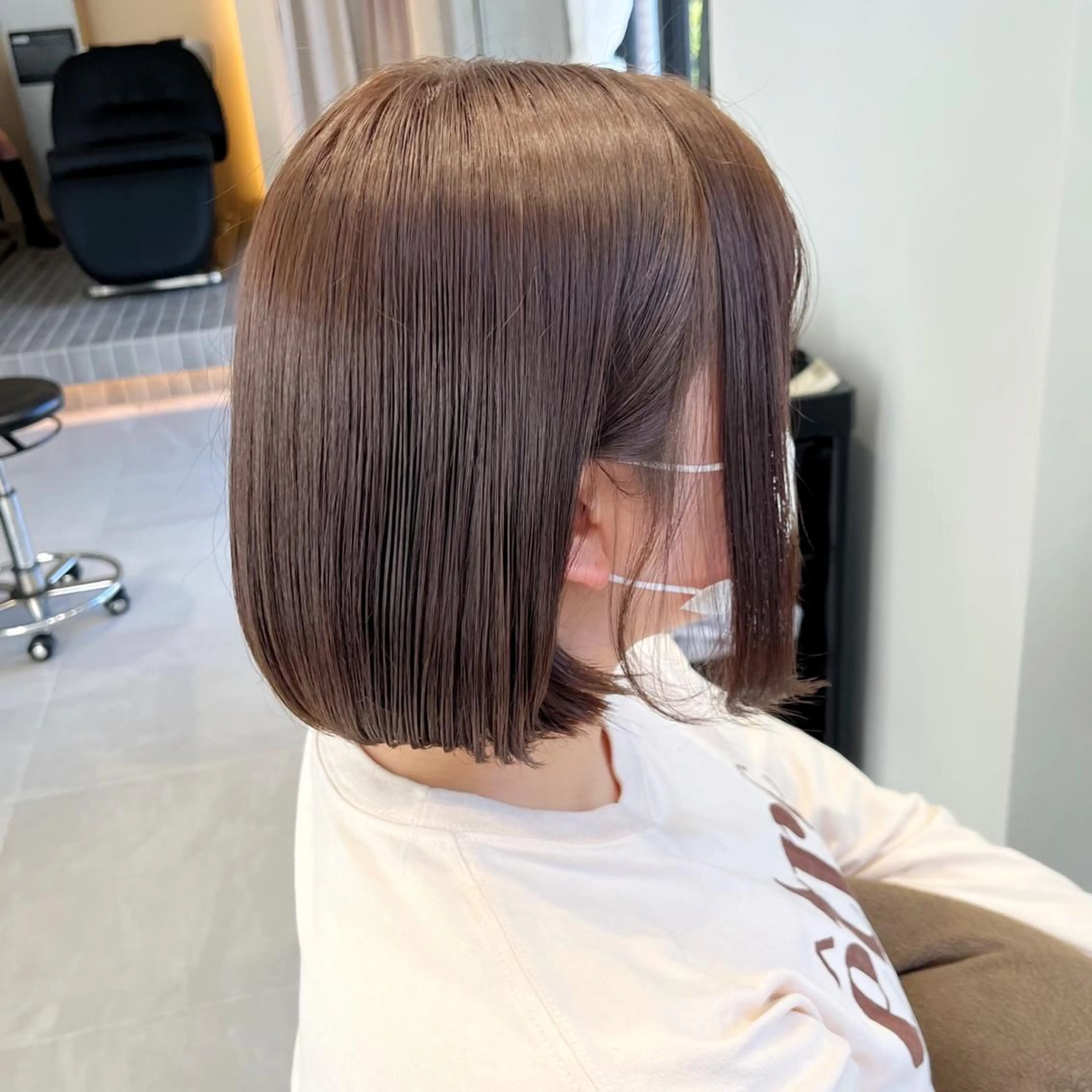 ミディアム カラー ナミ🩶暗髪/暖色 ❤️/透明感/縮毛のヘアスタイル