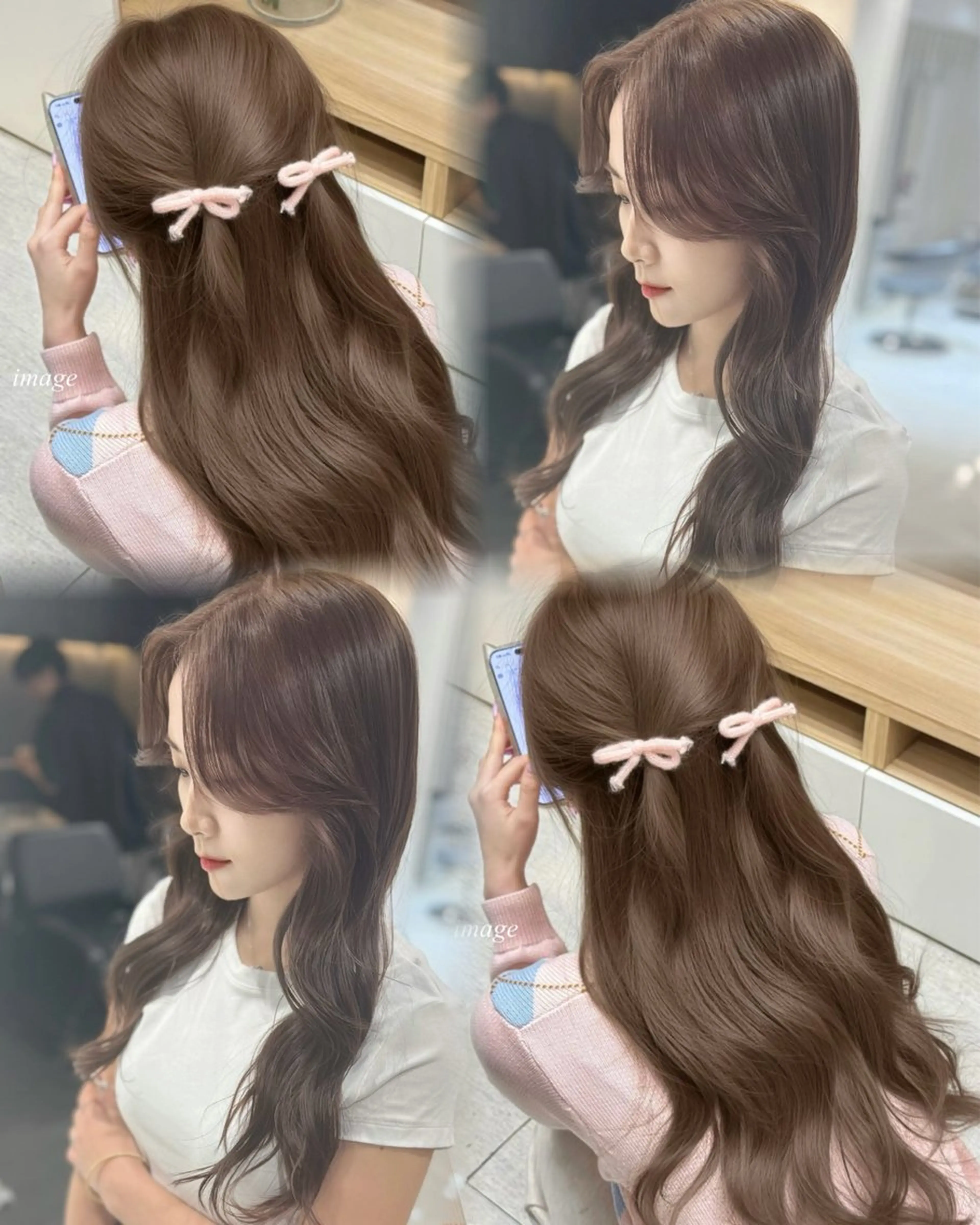 セミロング カラー ヘアカラー トリートメント 韓国風ハッシュカット 似合わせレイヤー池袋のヘアスタイル