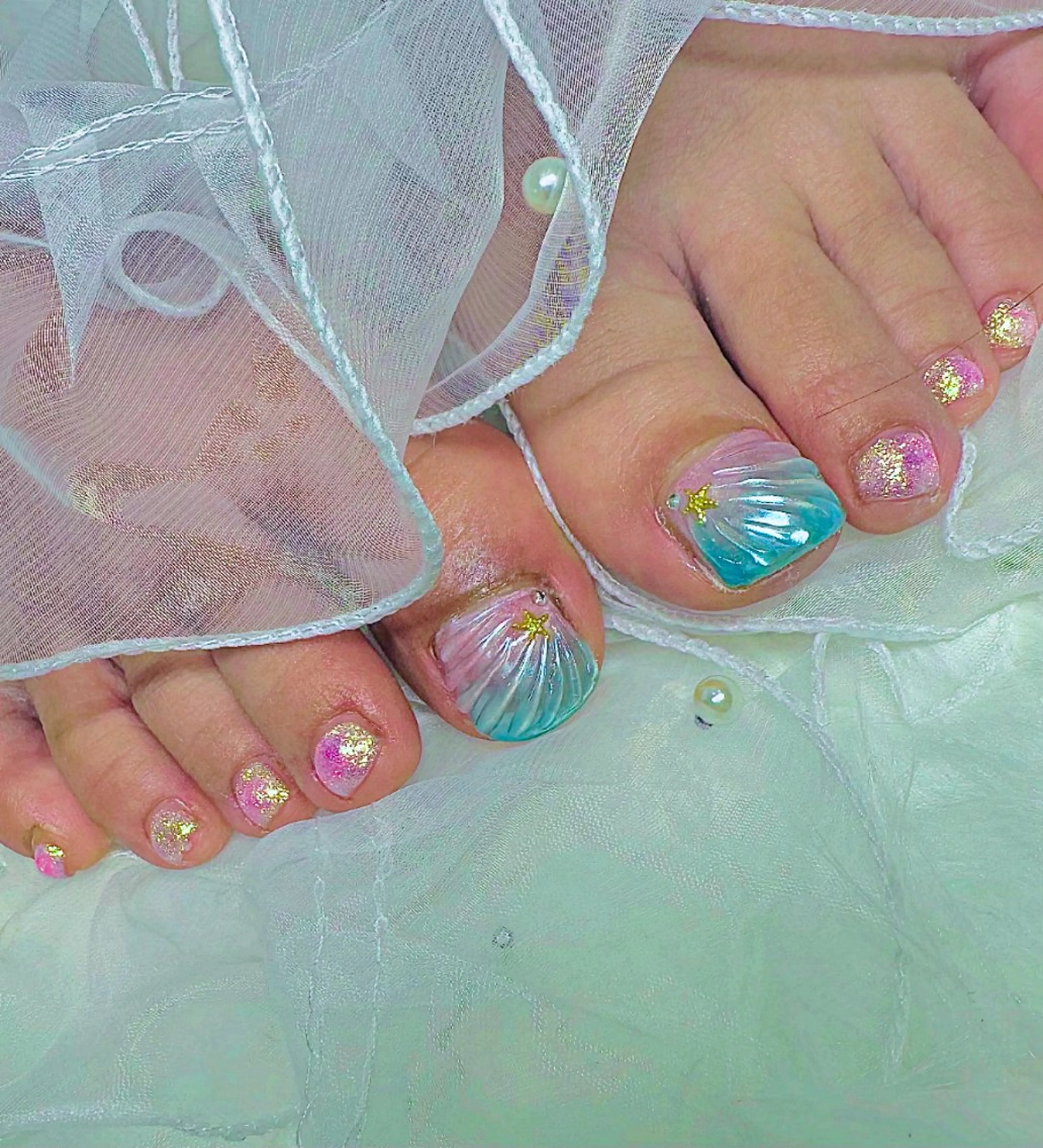 ネイル フットネイル マグネットネイル フットネイル 田端 笑理菜のネイルデザイン