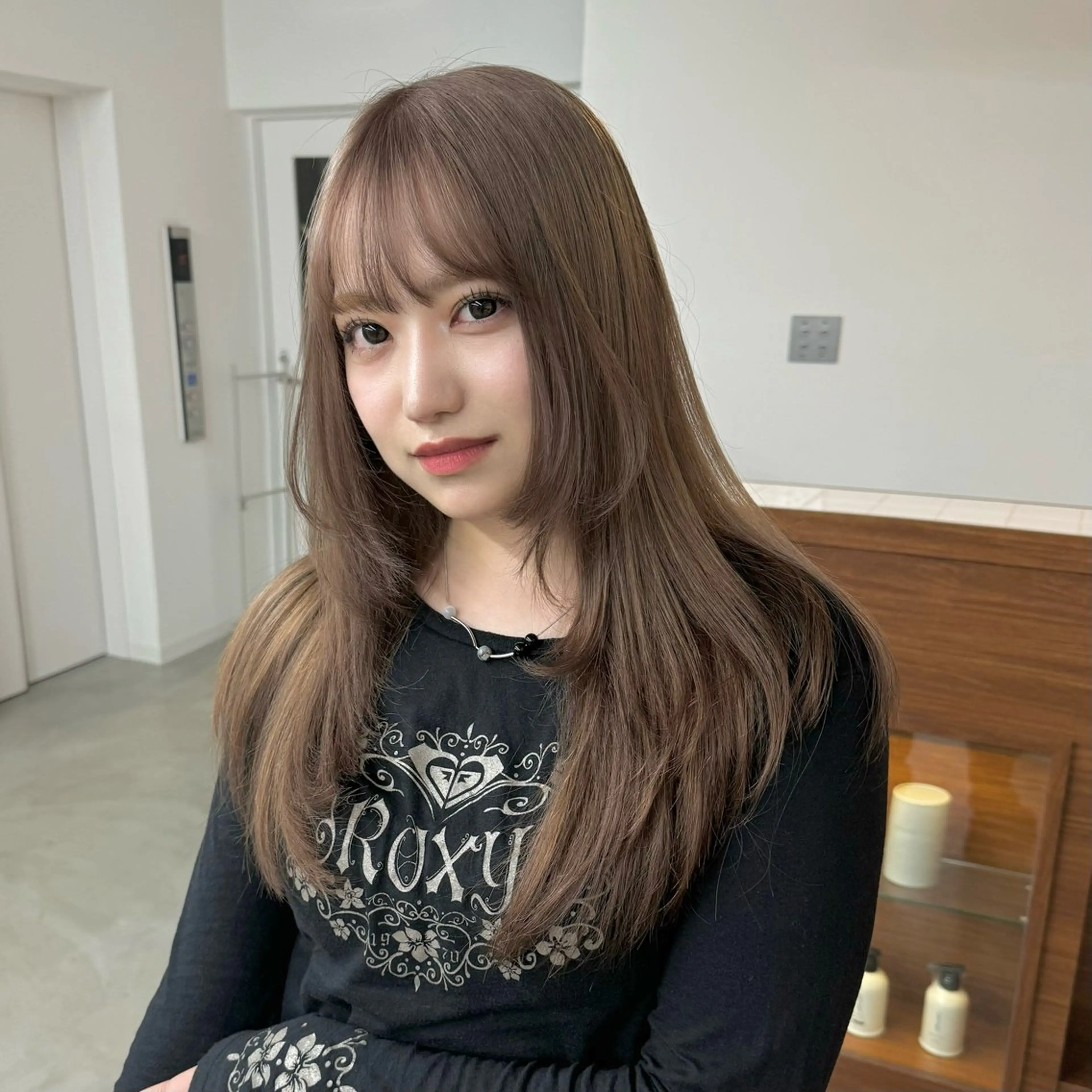 ロング 姫カット 韓国風ヘア レイヤーカット エクステモデル募集 💗大阪梅田/川上のヘアスタイル