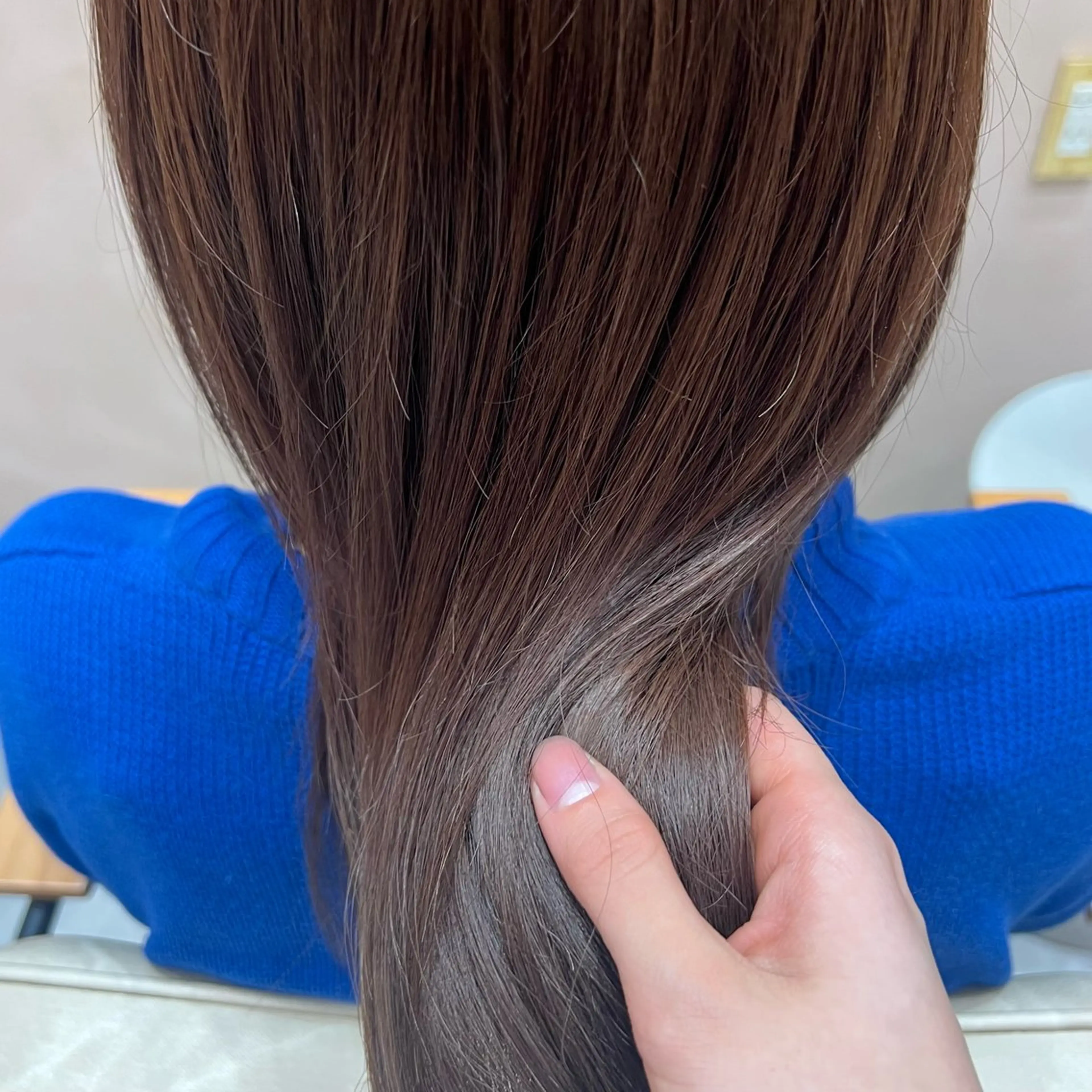 セミロング カラー ベージュカラー ブリーチ ブラウンカラー 透明感カラー ダブルカラー 透明感/ベージュ /kazui🐈のヘアスタイル