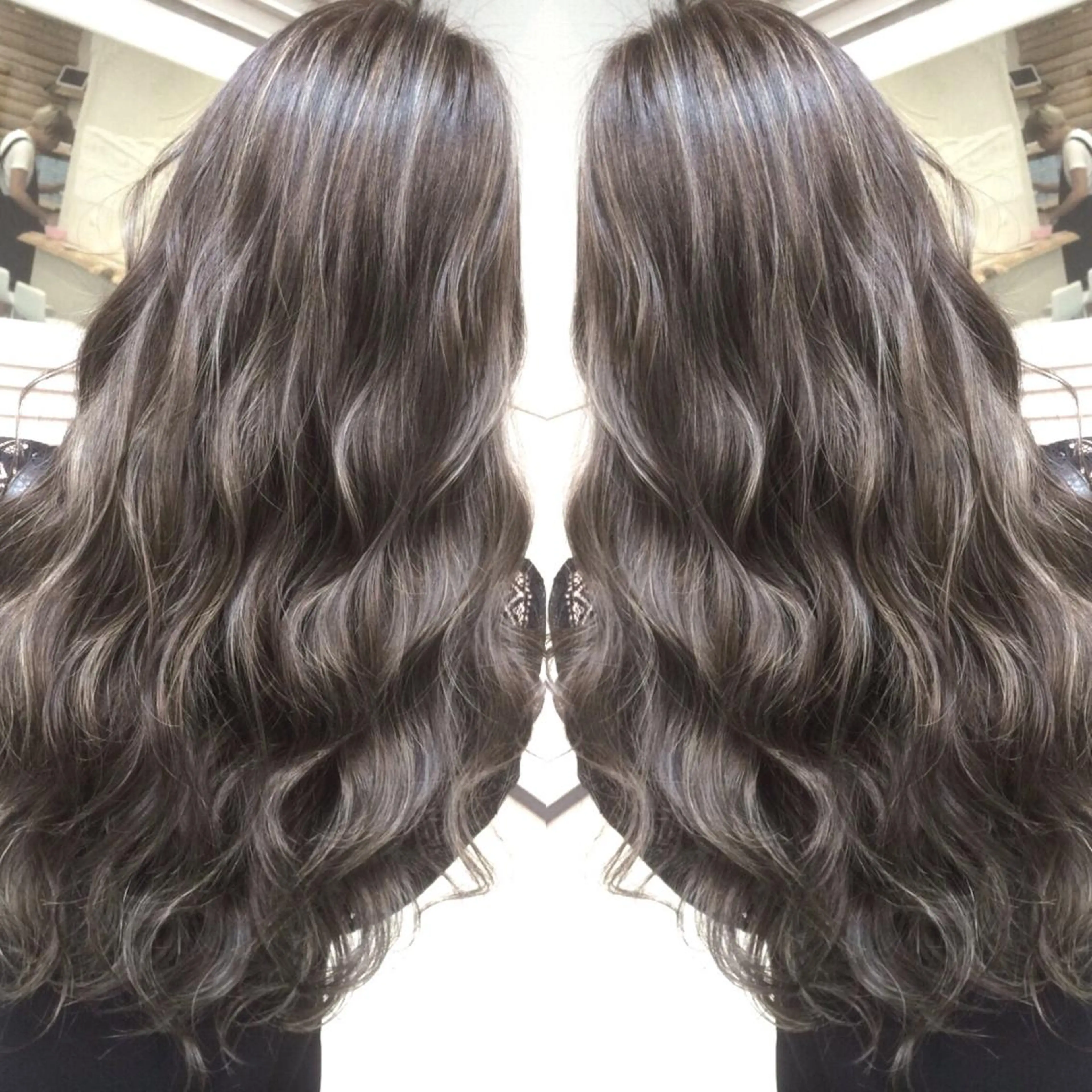 ロング カラー ハイライトカラー 3Dハイライト ハイライト ヘアカラー トリートメント 井上 一平のヘアスタイル