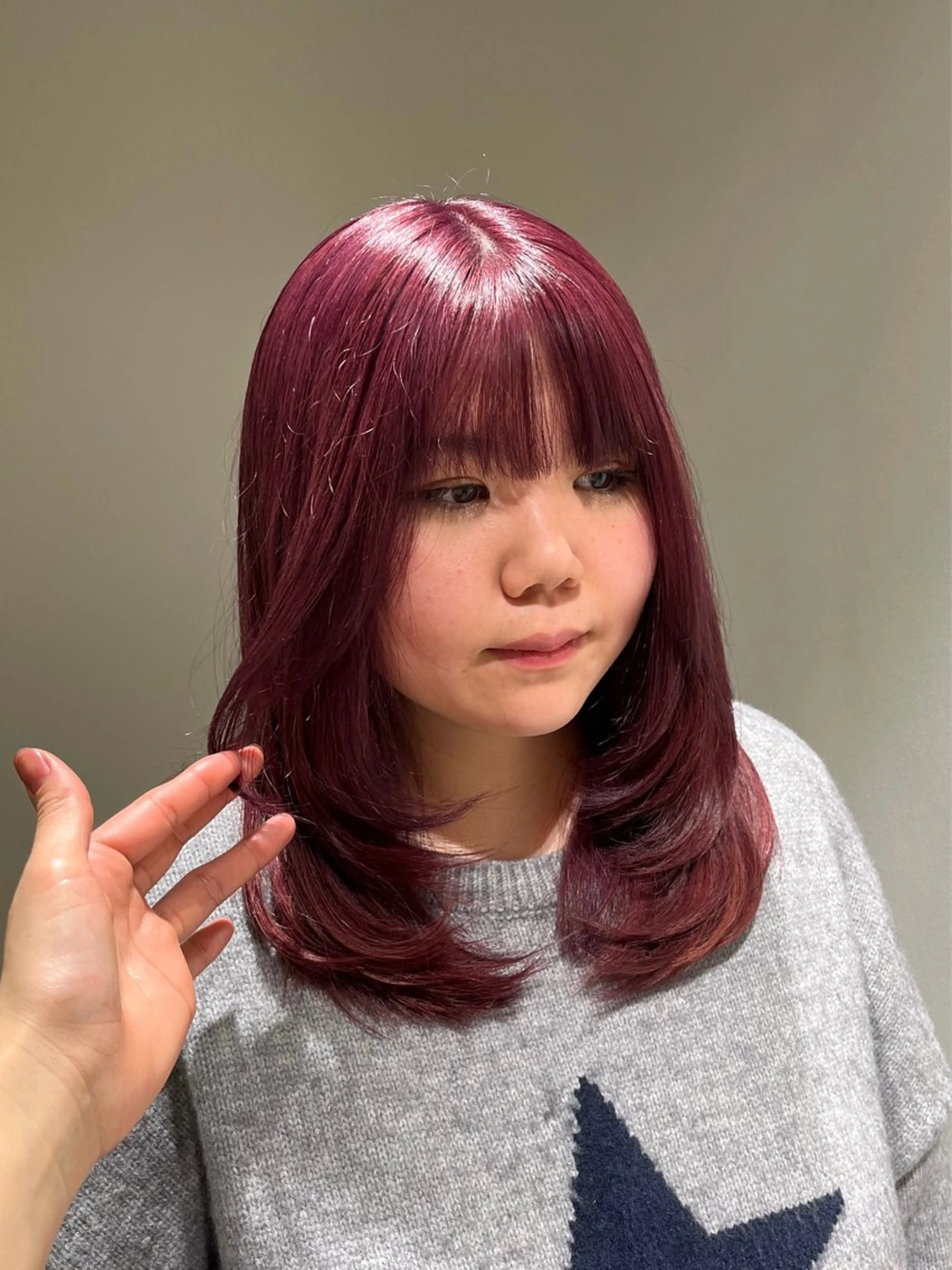 ミディアム カラー ブリーチ ラベンダーカラー ピンクカラー ピンクラベンダー レイヤーカット カット 縮毛矯正 トリートメント 🦋レイヤー職人 猪瀬玲奈🦋のヘアスタイル