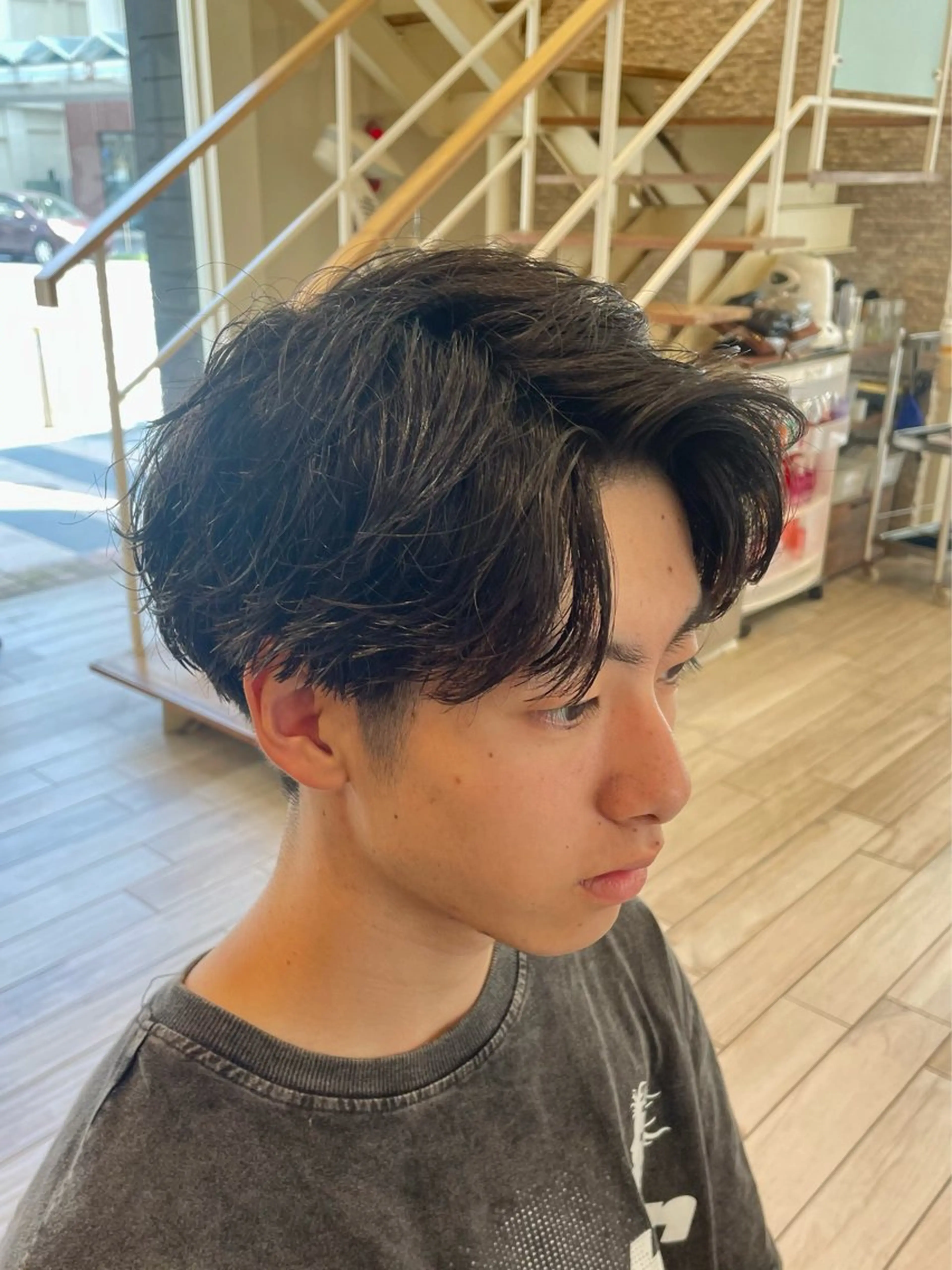 ショート パーマ メンズ フェザーパーマ メンズパーマ カット パーマ パーマ/フェード🔥 佐々木波人のヘアスタイル