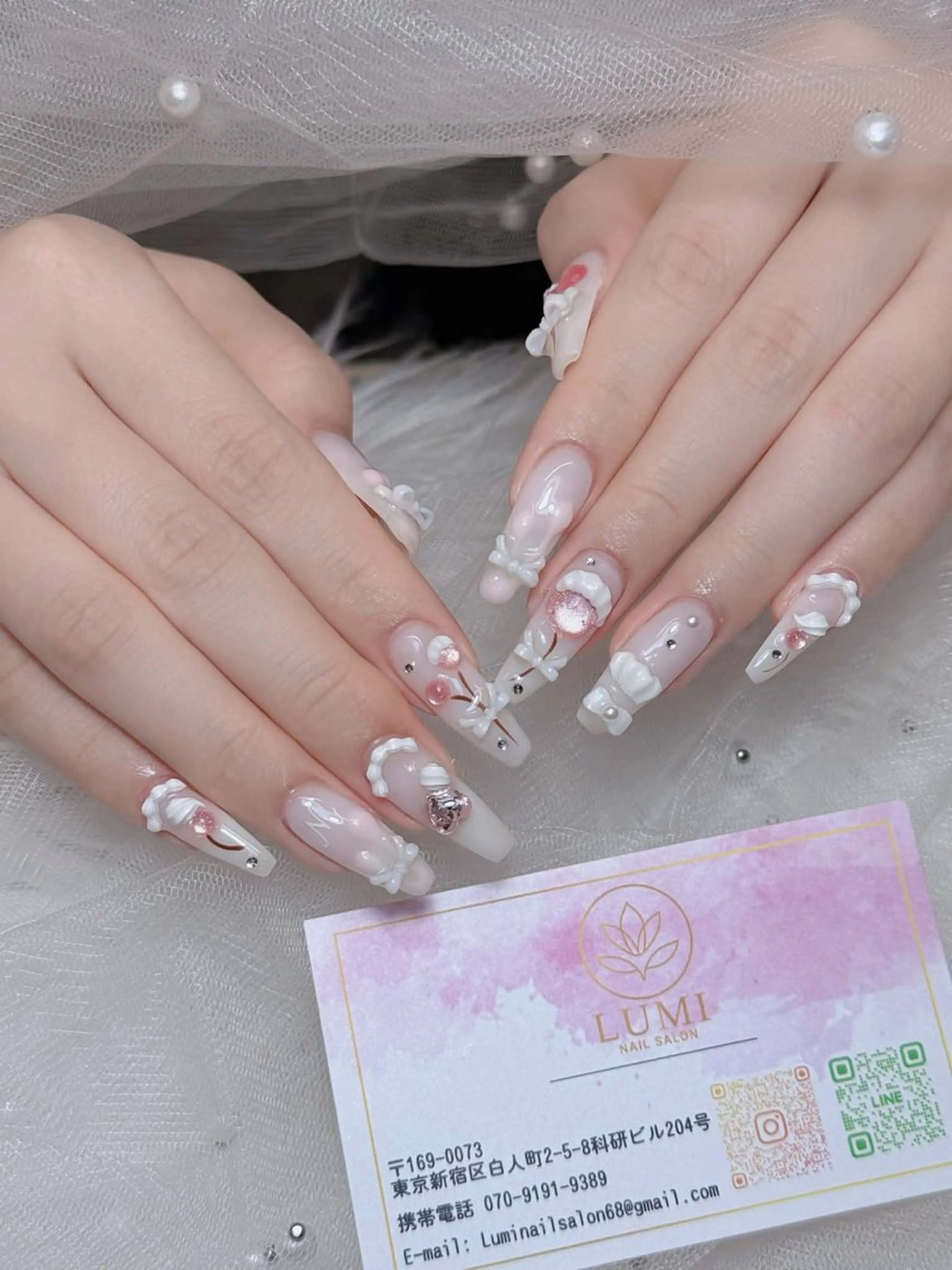 ネイル オーロラネイル チークネイル 長さ出し フレンチネイル 韓国ネイル ハンドネイル Lumi Shinokuboのネイルデザイン