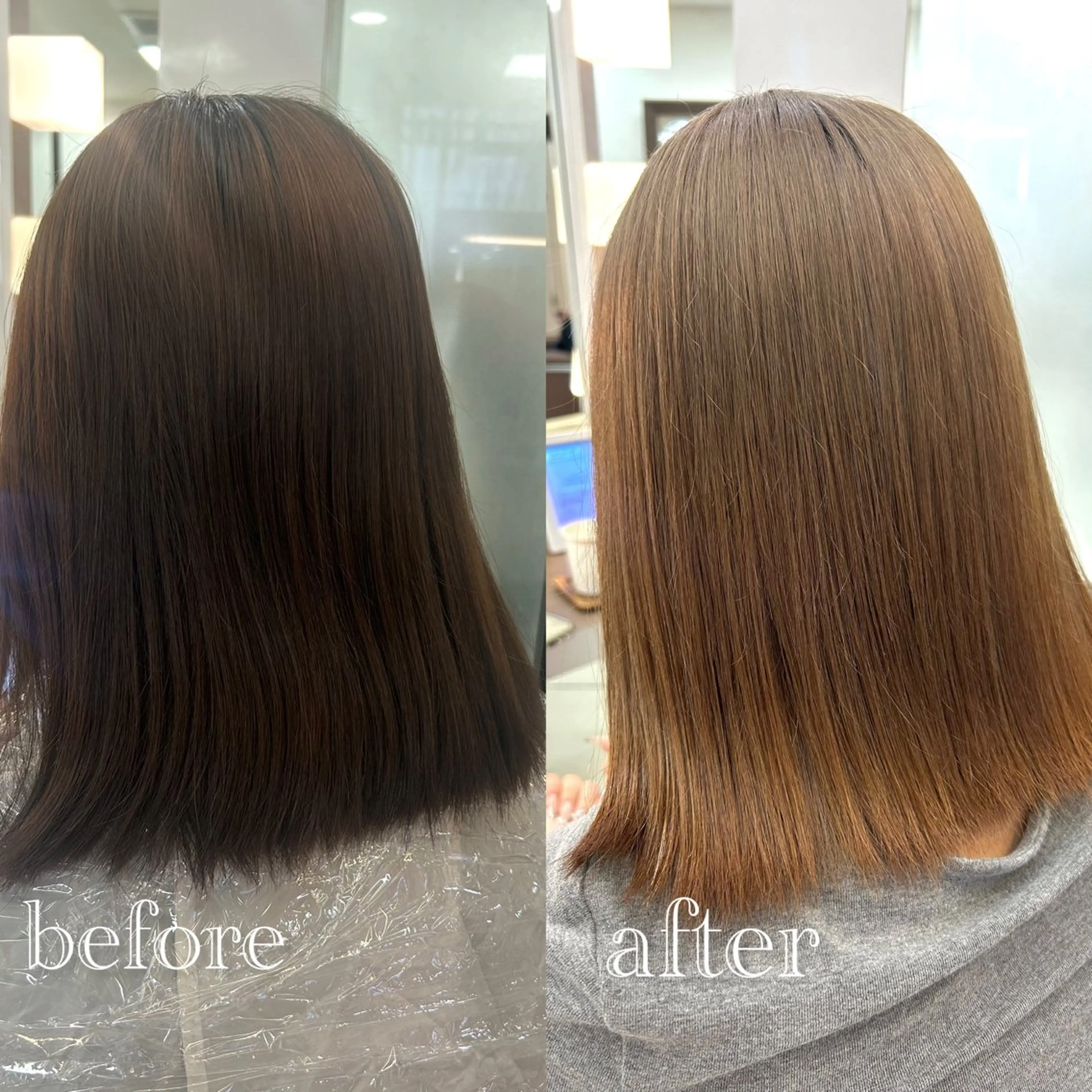 ミディアム カラー ブリーチ ハイトーン👱‍♀️ エクステ/彩花のヘアスタイル