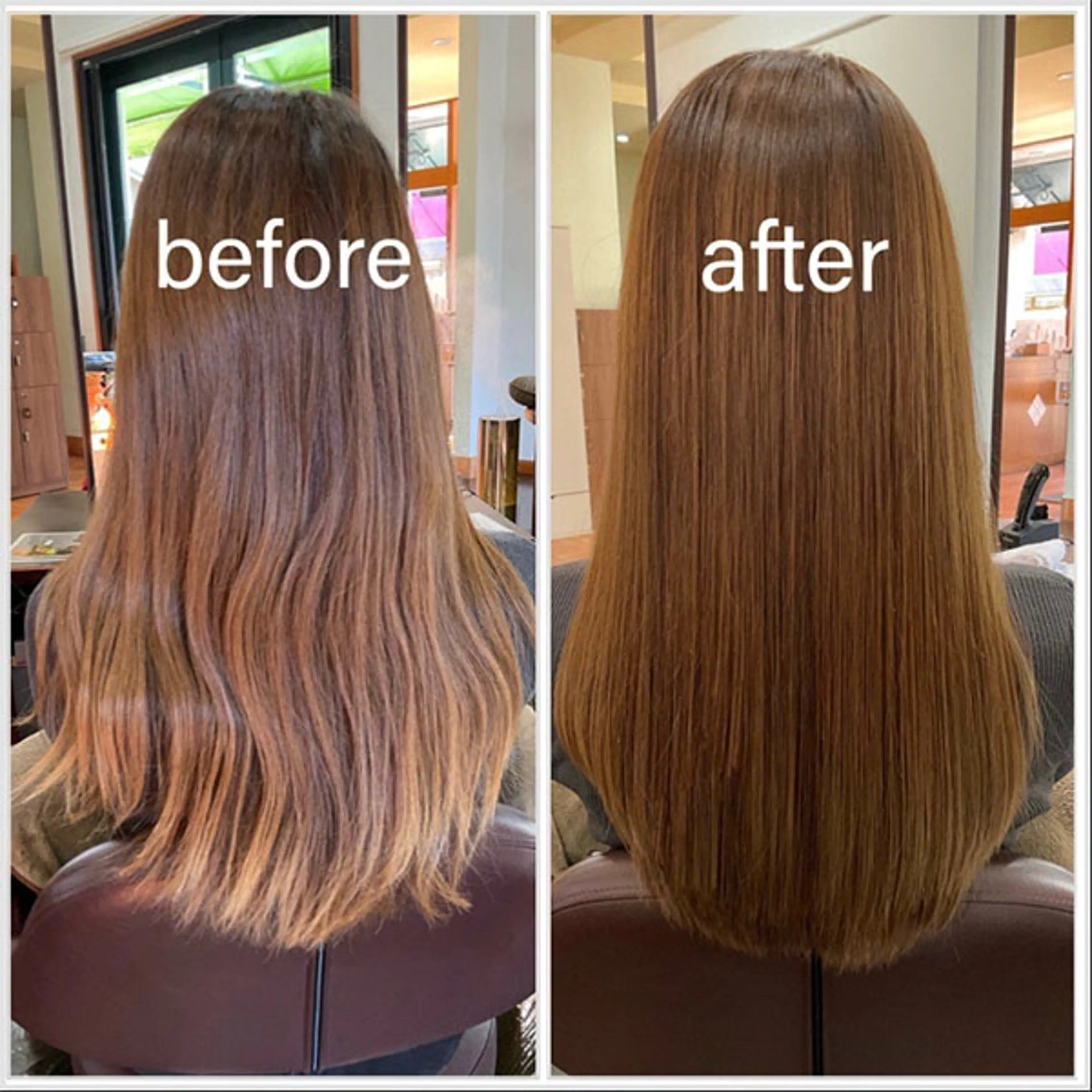 セミロング カラー カット ヘアカラー トリートメント La Ruelle 江曽島店/髪質改善のヘアスタイル