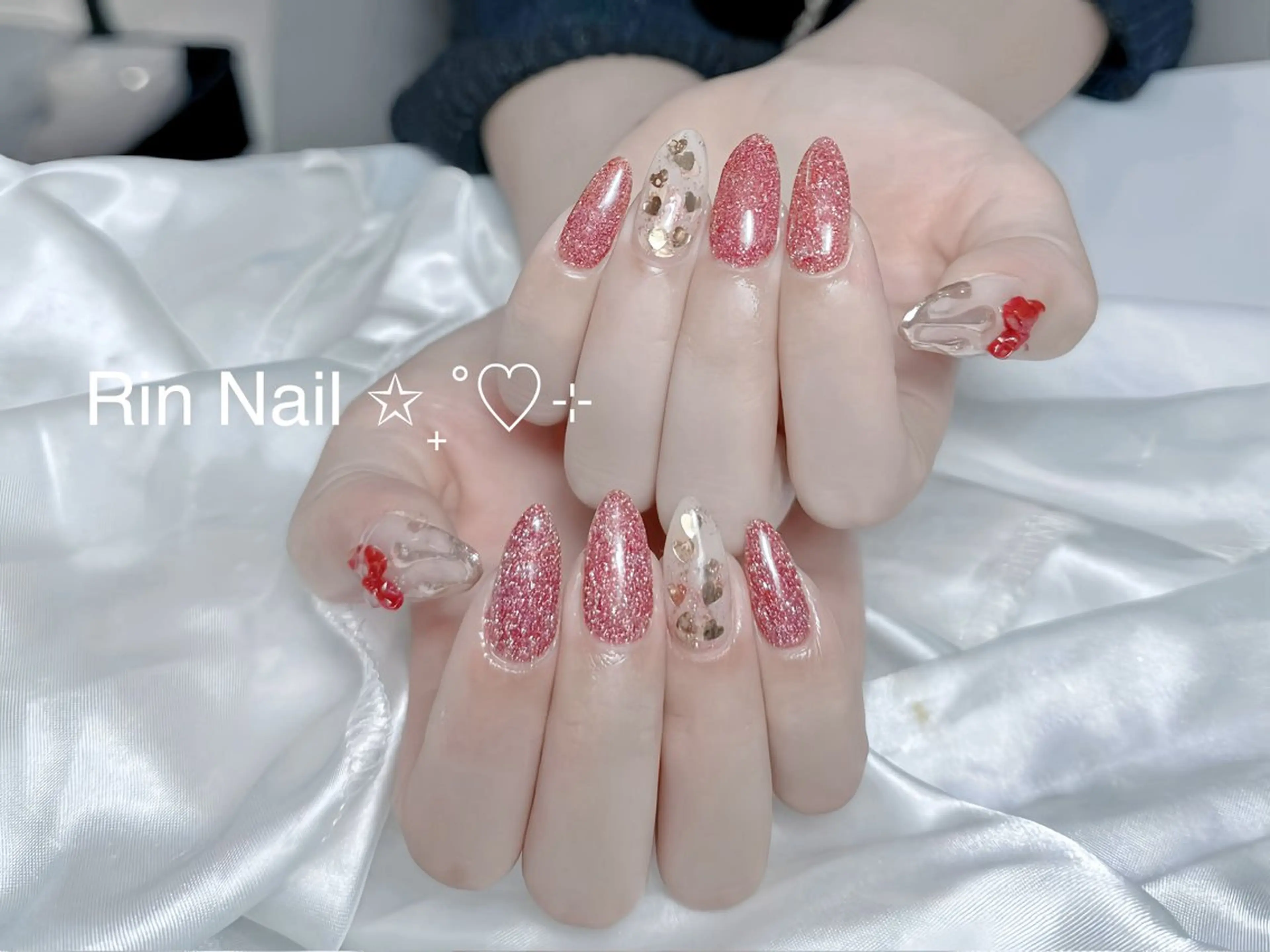 ネイル アートネイル 成人式 ロングネイル ニュアンスネイル スカルプネイル ハンドネイル Rin Nail 新大久保店のネイルデザイン