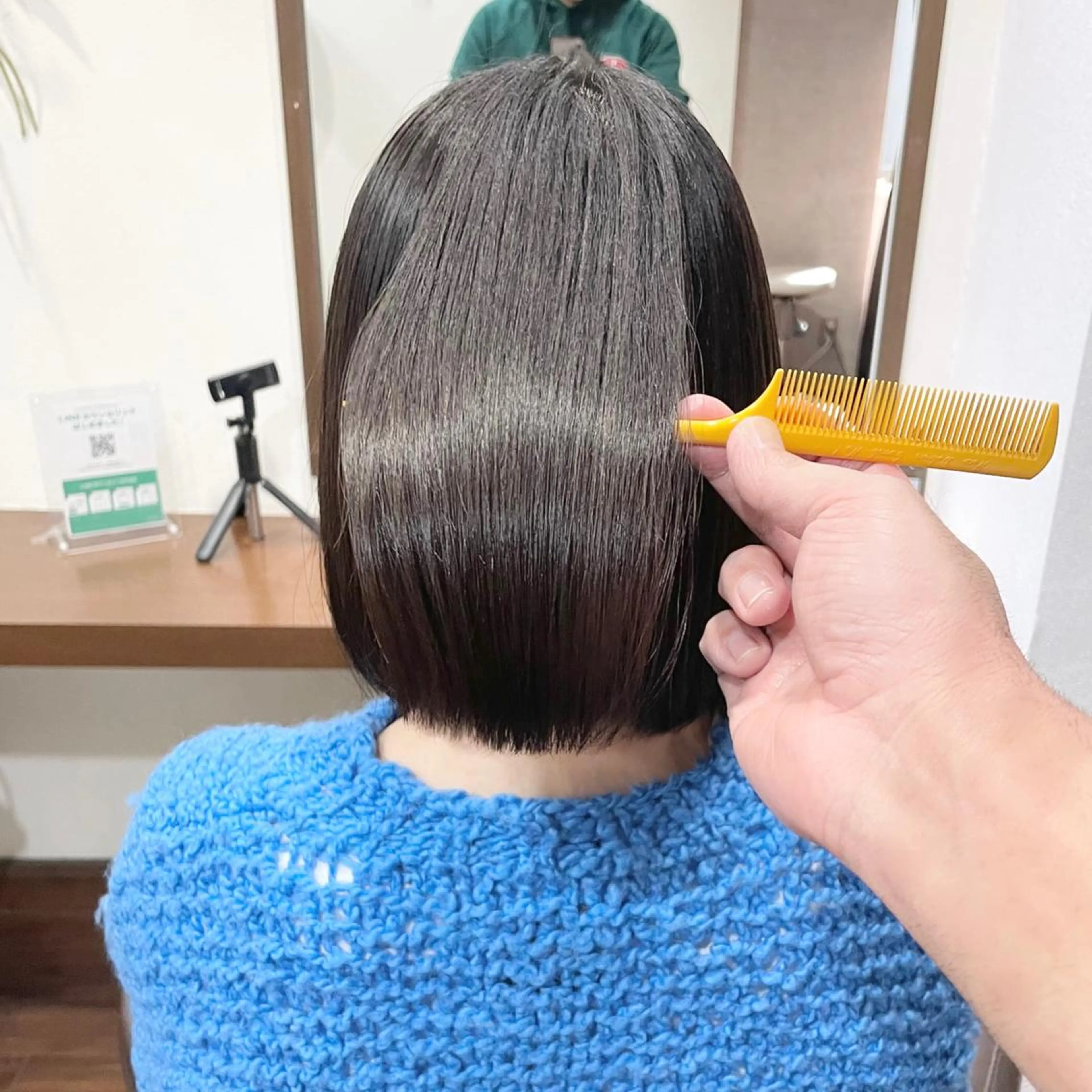 セミロング カラー ヘアアレンジ キッズ 黒髪 ブリーチ ブルーカラー ブルーブラック ボブ カット ヘアカラー トリートメント さわ きょうすけ/ ボブ髪質改善ショートのヘアスタイル