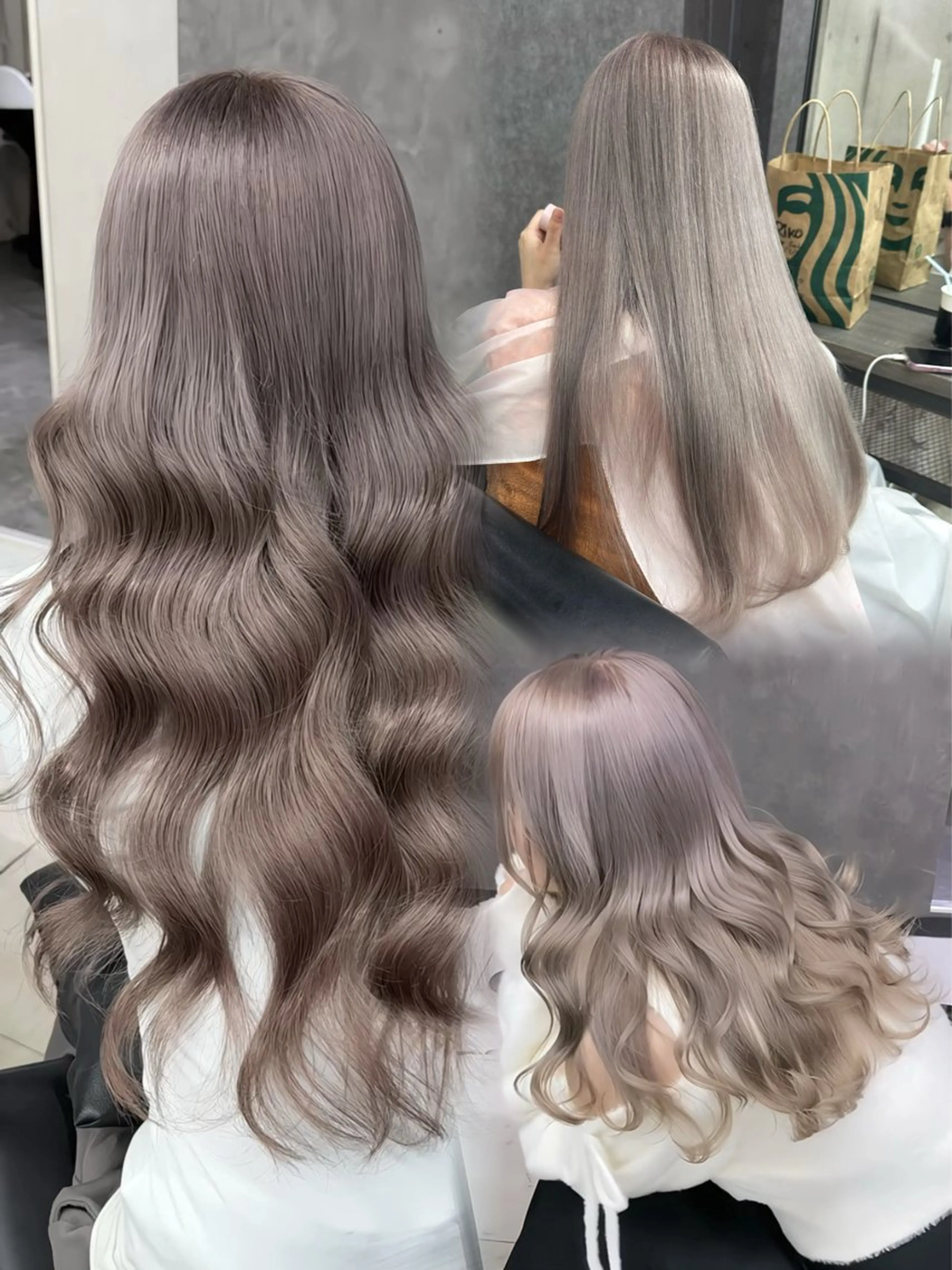 ロング カラー ミルクティー・ピンク 甘モテカラー/emaのヘアスタイル