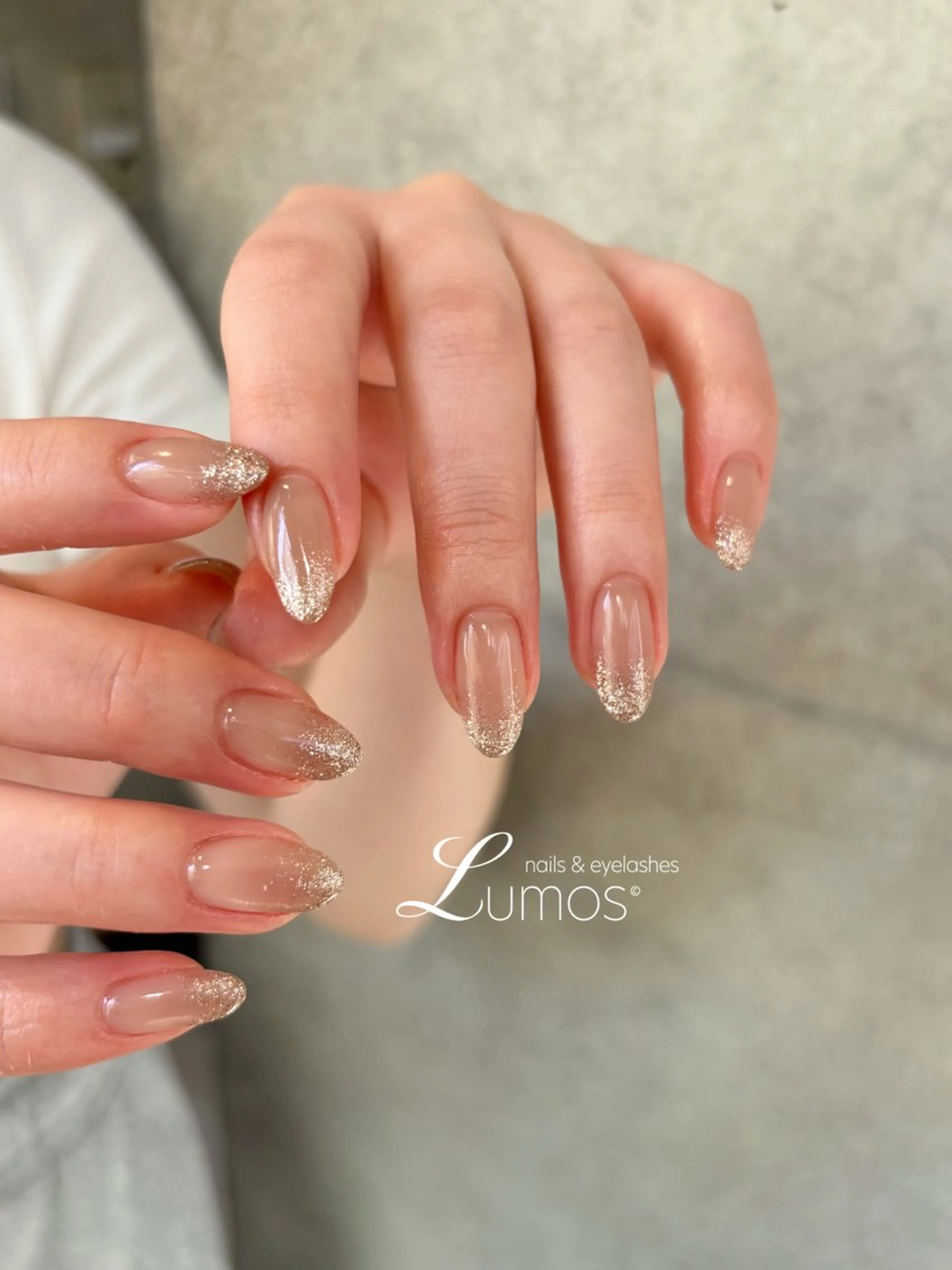 ネイル グラデーション ラメ(グリッター) ラメグラデーション Lumos  nails&eyelashes 桜川所属・Lumos Rikaのネイルデザイン