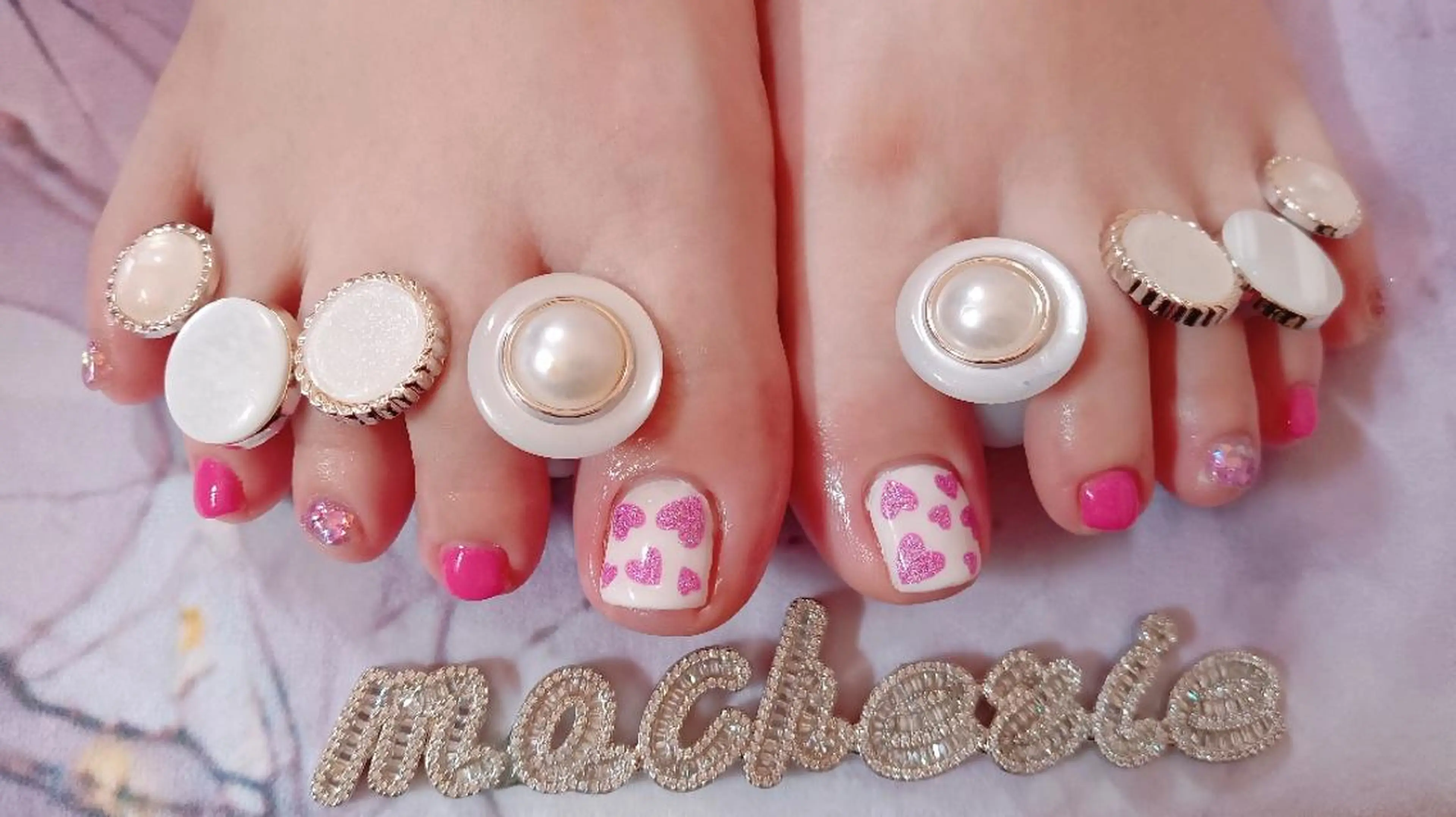 ネイル ピンク フットネイル Nail Salon macherieのネイルデザイン
