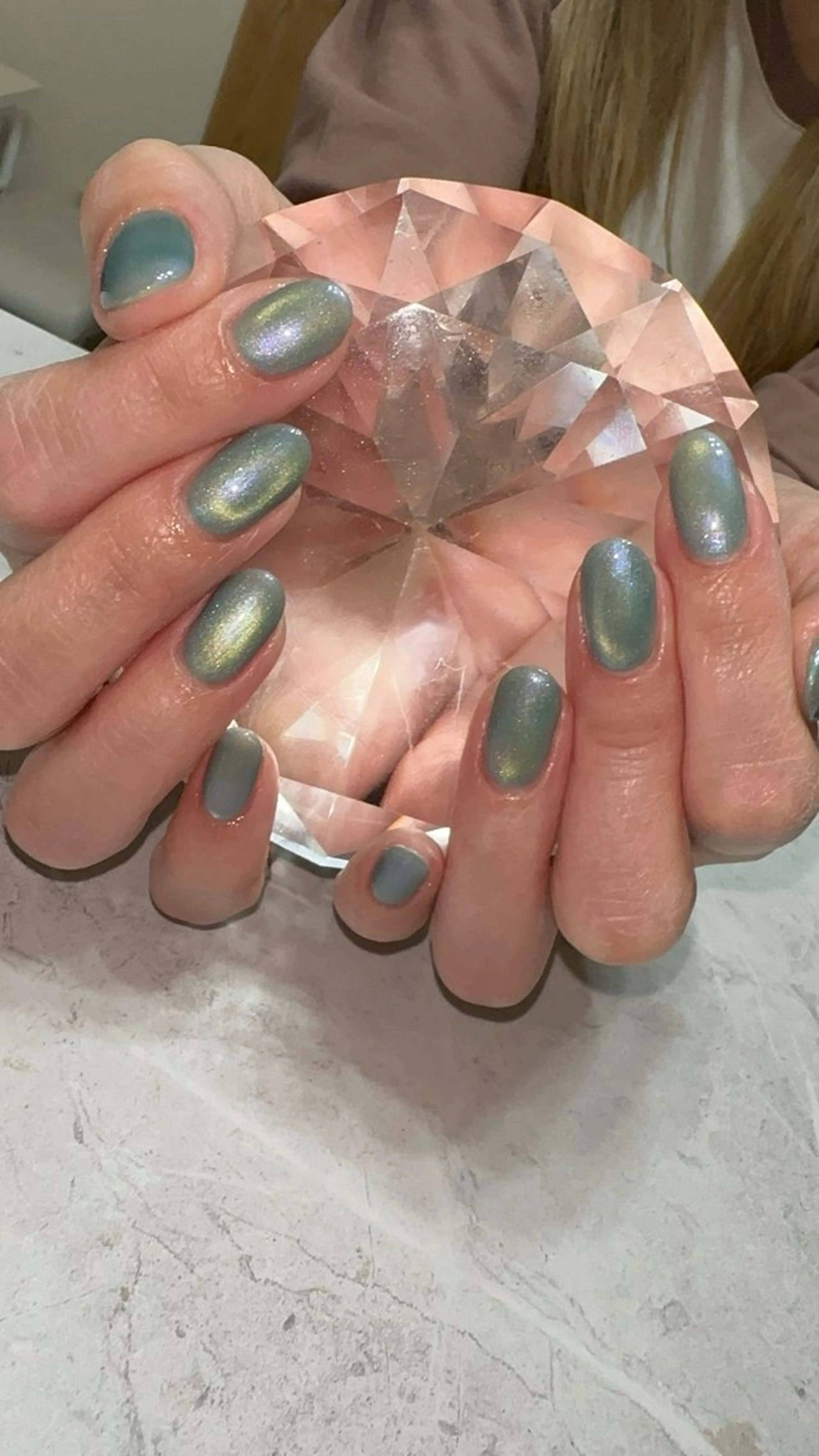 ネイル ブルー グリーン マグネットネイル ハンドネイル with nail.のネイルデザイン