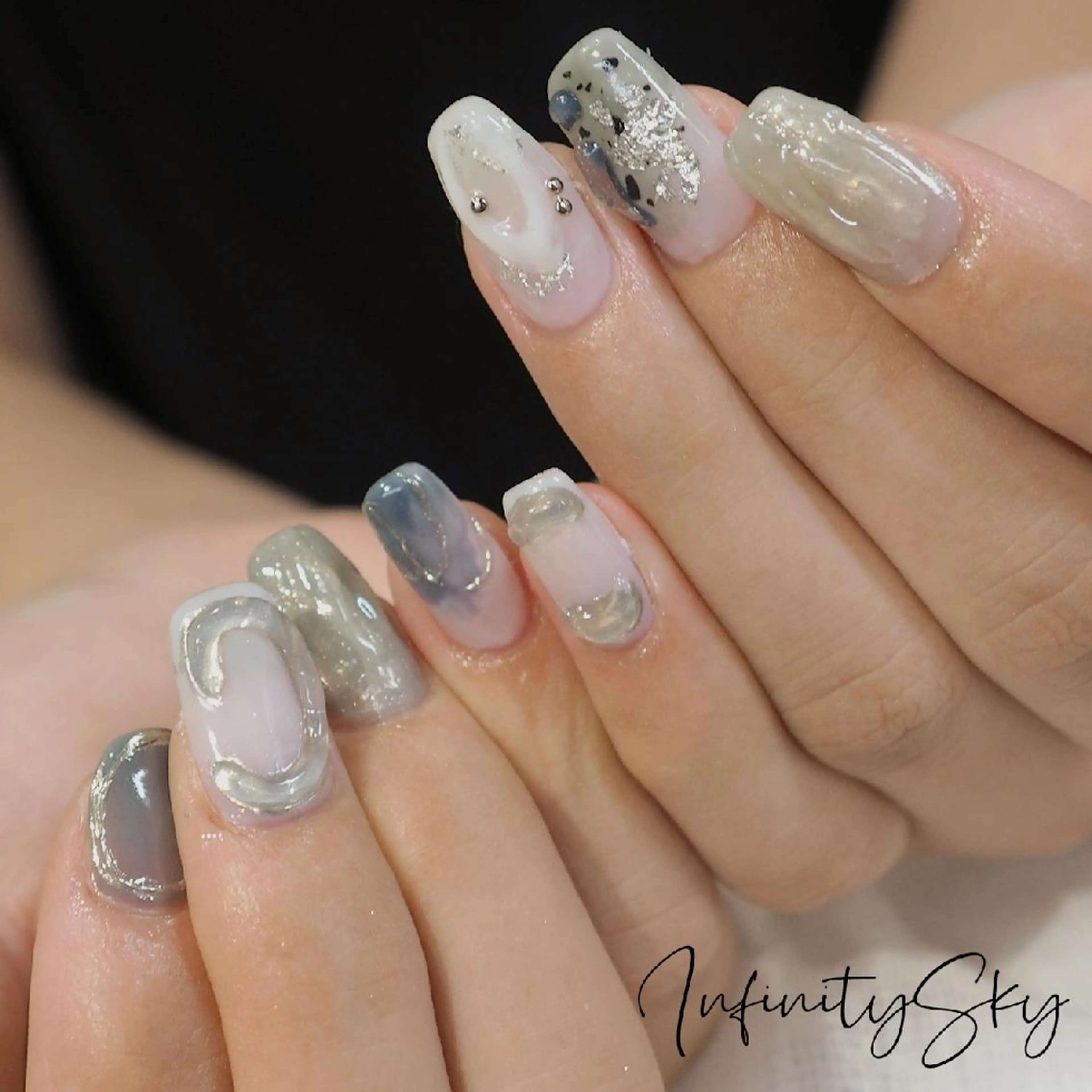 ネイル アートネイル 持ち込み ハンドネイル infinity skyのネイルデザイン
