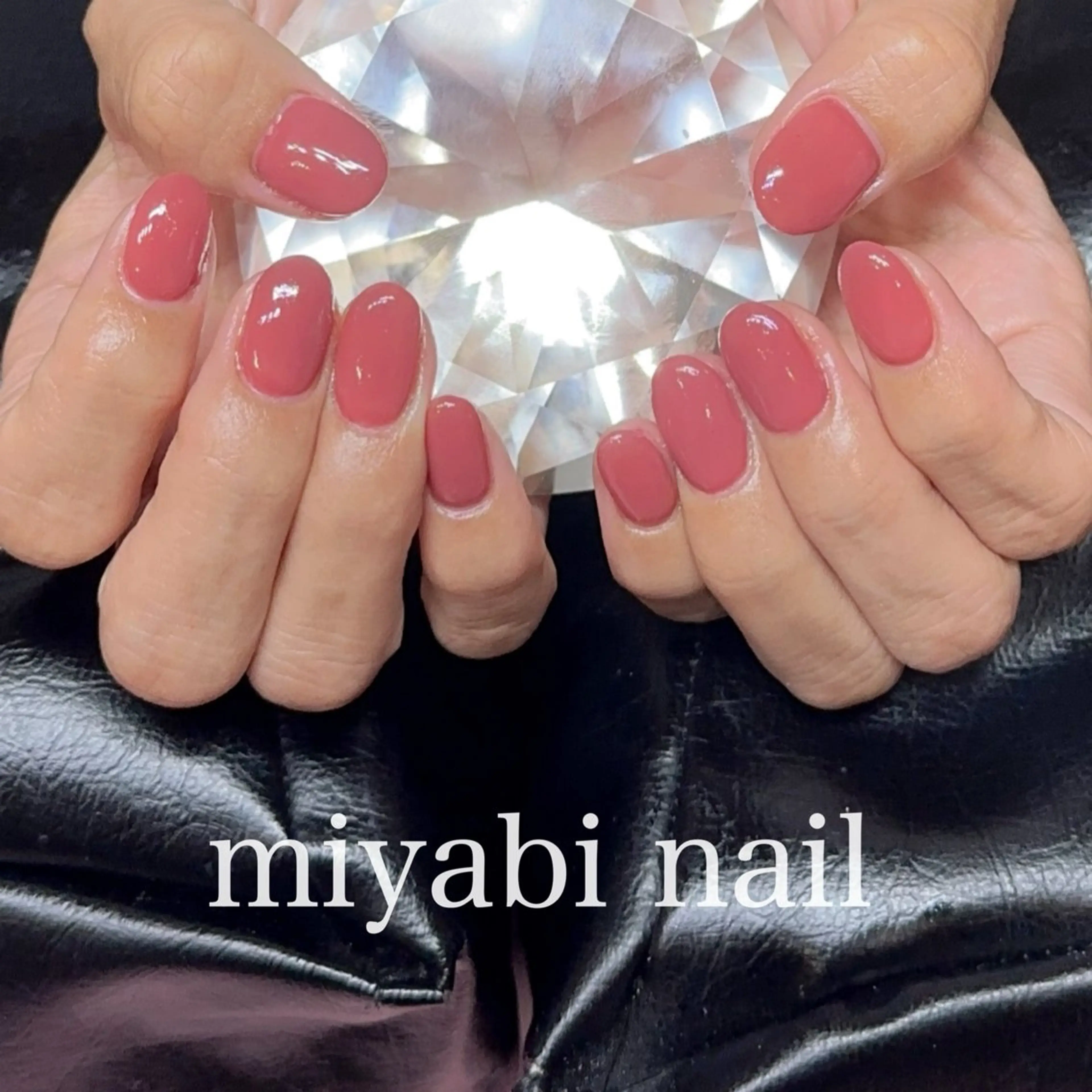 ネイル 持ち込み ワンカラーネイル ピンク シンプルネイル ハンドネイル miyabi nail 桂川駅近くのネイルデザイン