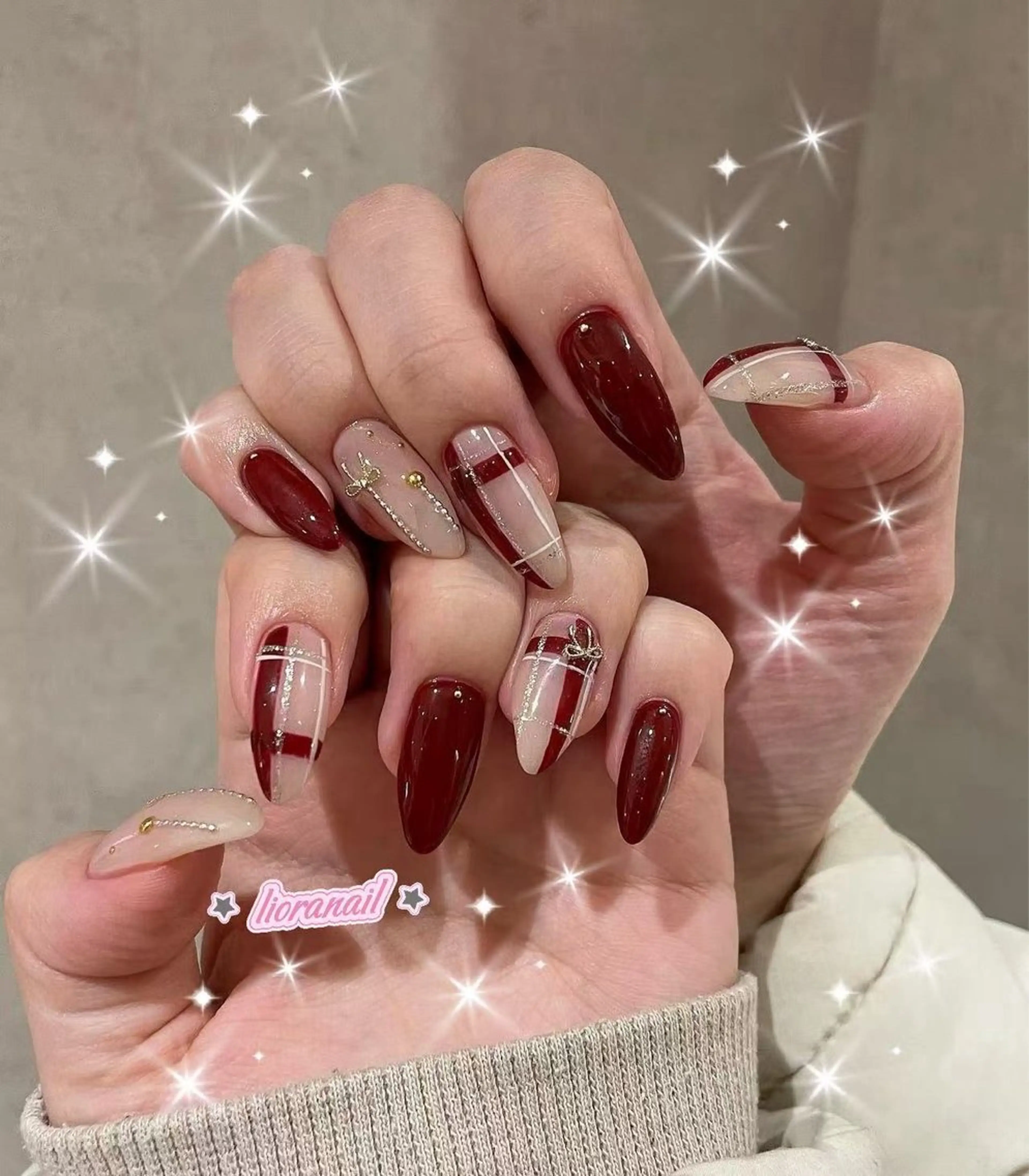 チップスカルプ長さ出しクリスマス人気デザイン持ち込みコース9980の写真