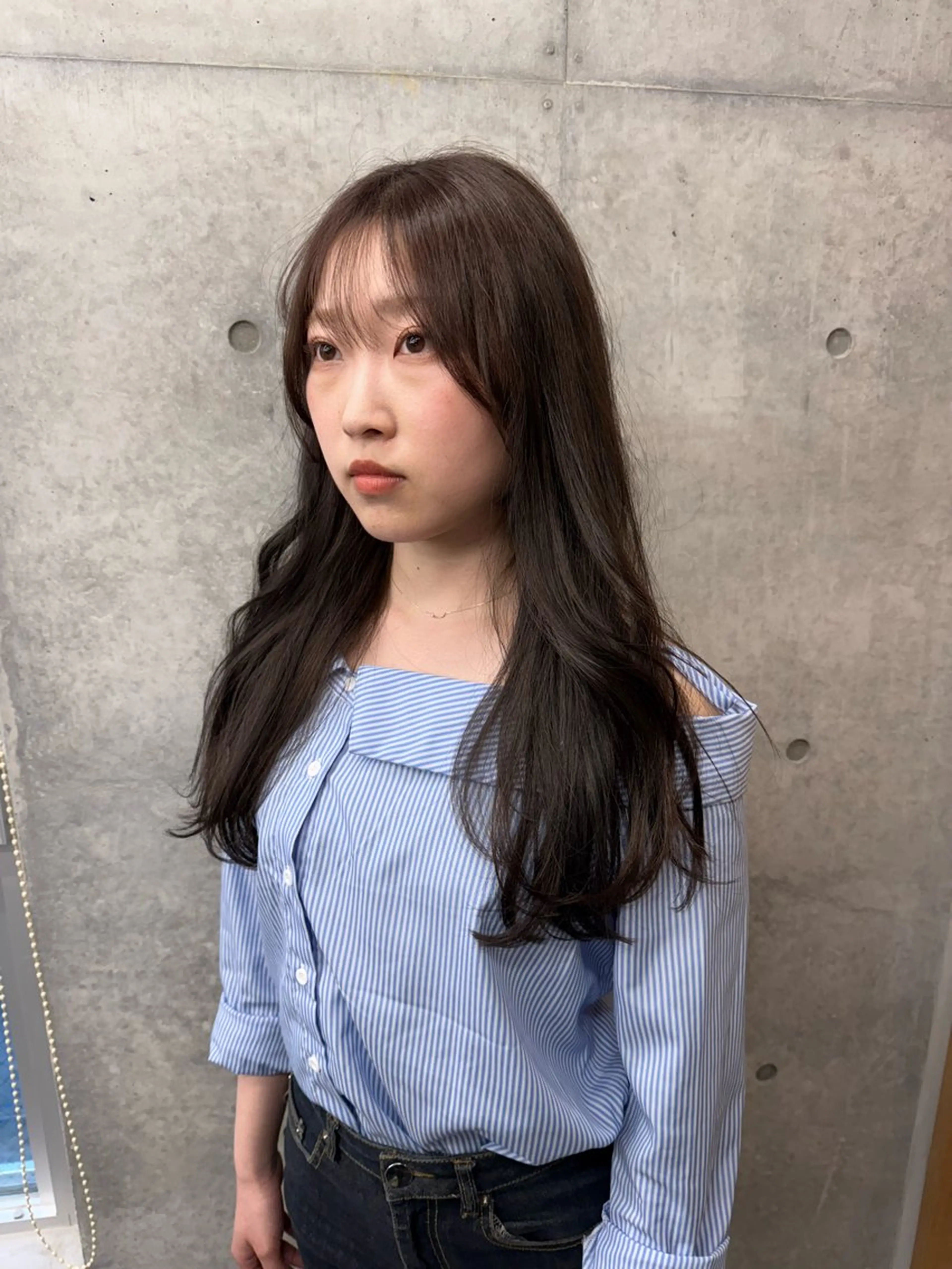 ロング ロングレイヤー アッシュ 顔周りカット 韓国風ヘア レイヤーカット カット 誰より丁寧なカット/ 小林輝/レイヤーのヘアスタイル