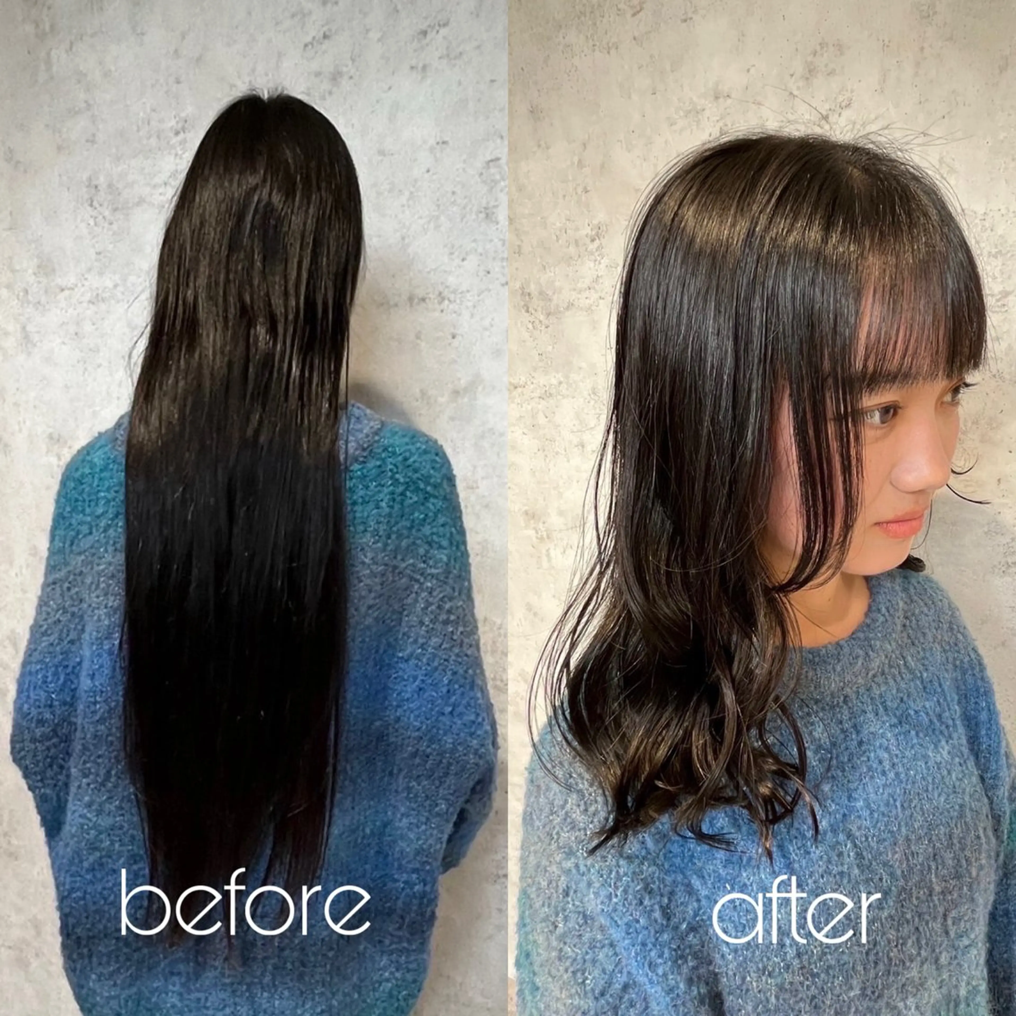 セミロング 顔周りカット こだわりカラー🕊️ 坪井美南🌼のマツエク・マツパデザイン