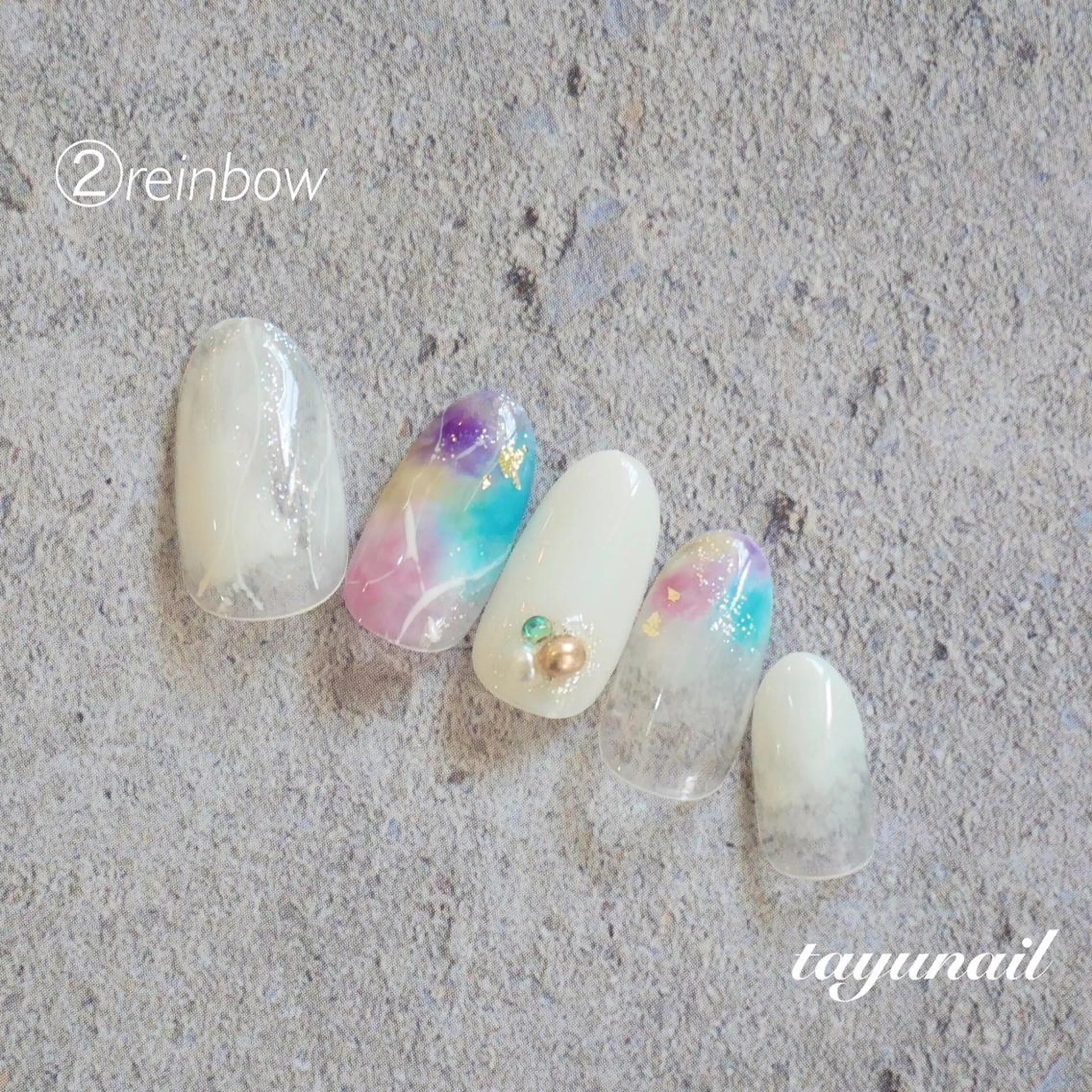 ネイル アートネイル ブルー フットネイル ジェルネイル パラジェル ネイルサロン 【たゆnail】のネイルデザイン