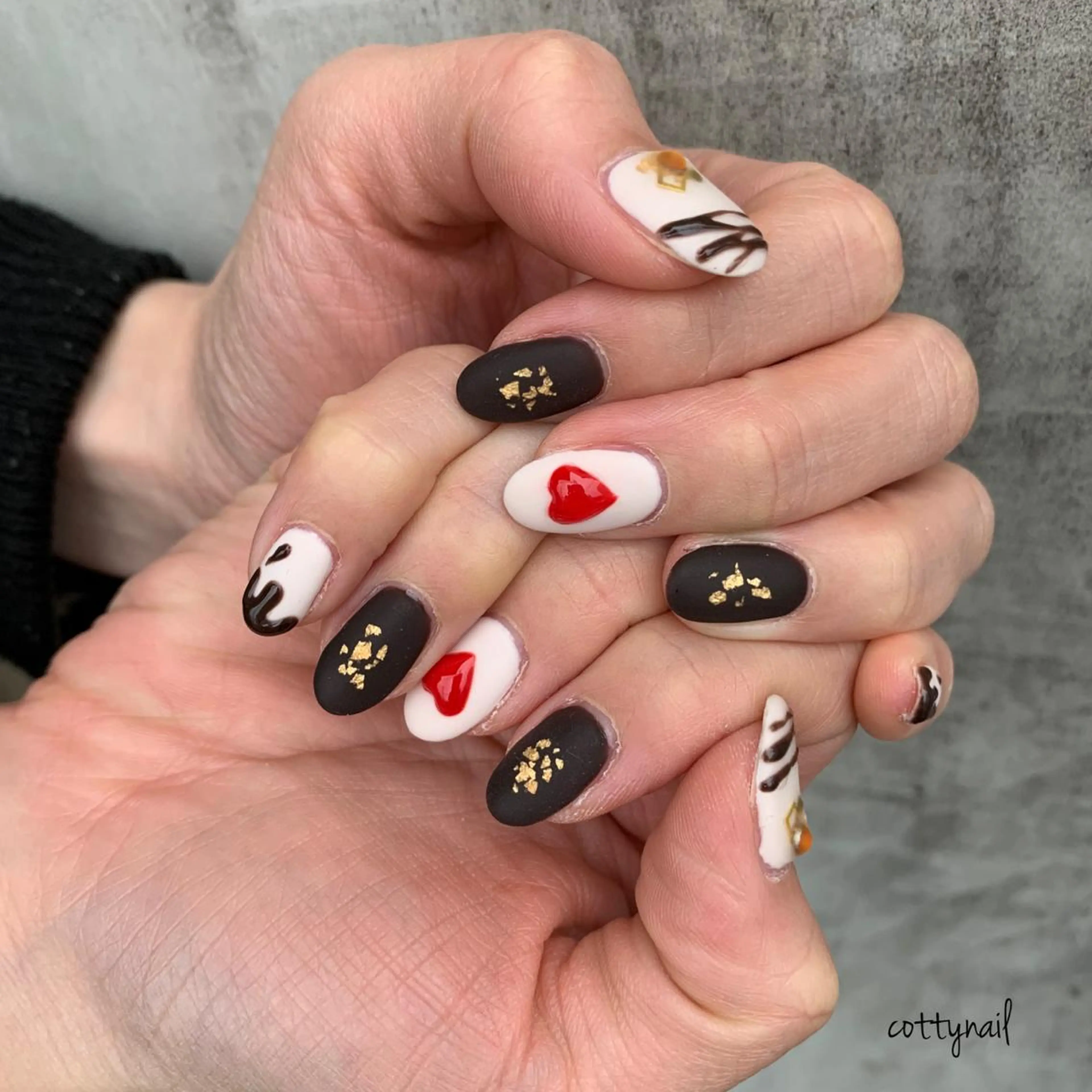 ネイル ジェルネイル ニュアンスネイル バレンタイン cottynail -miki-のその他イメージ