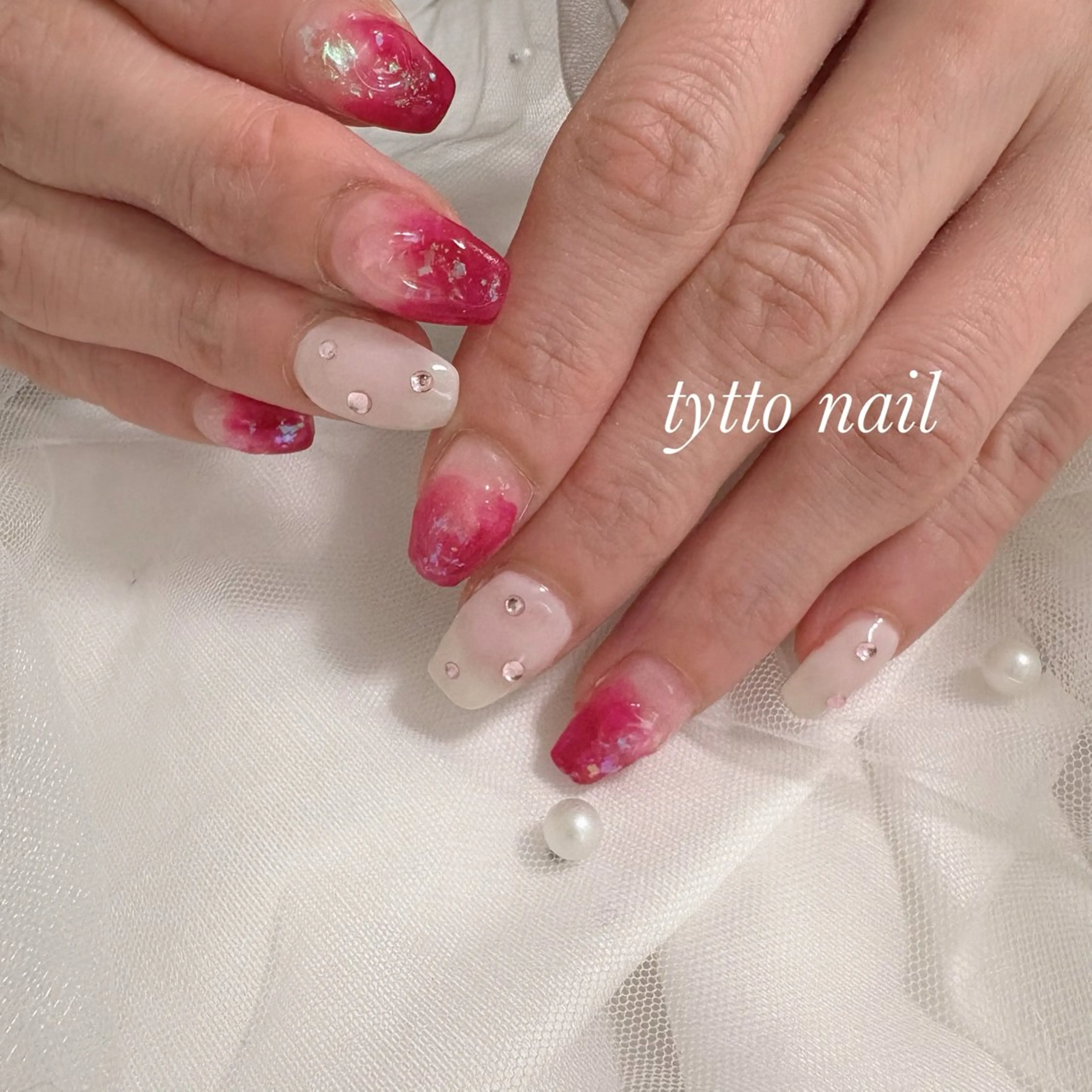 ネイル ガーリー 韓国ネイル ニュアンスネイル ワンカラーネイル ピンク ハンドネイル tytto nail ❤︎‪‪eri‪‪のネイルデザイン