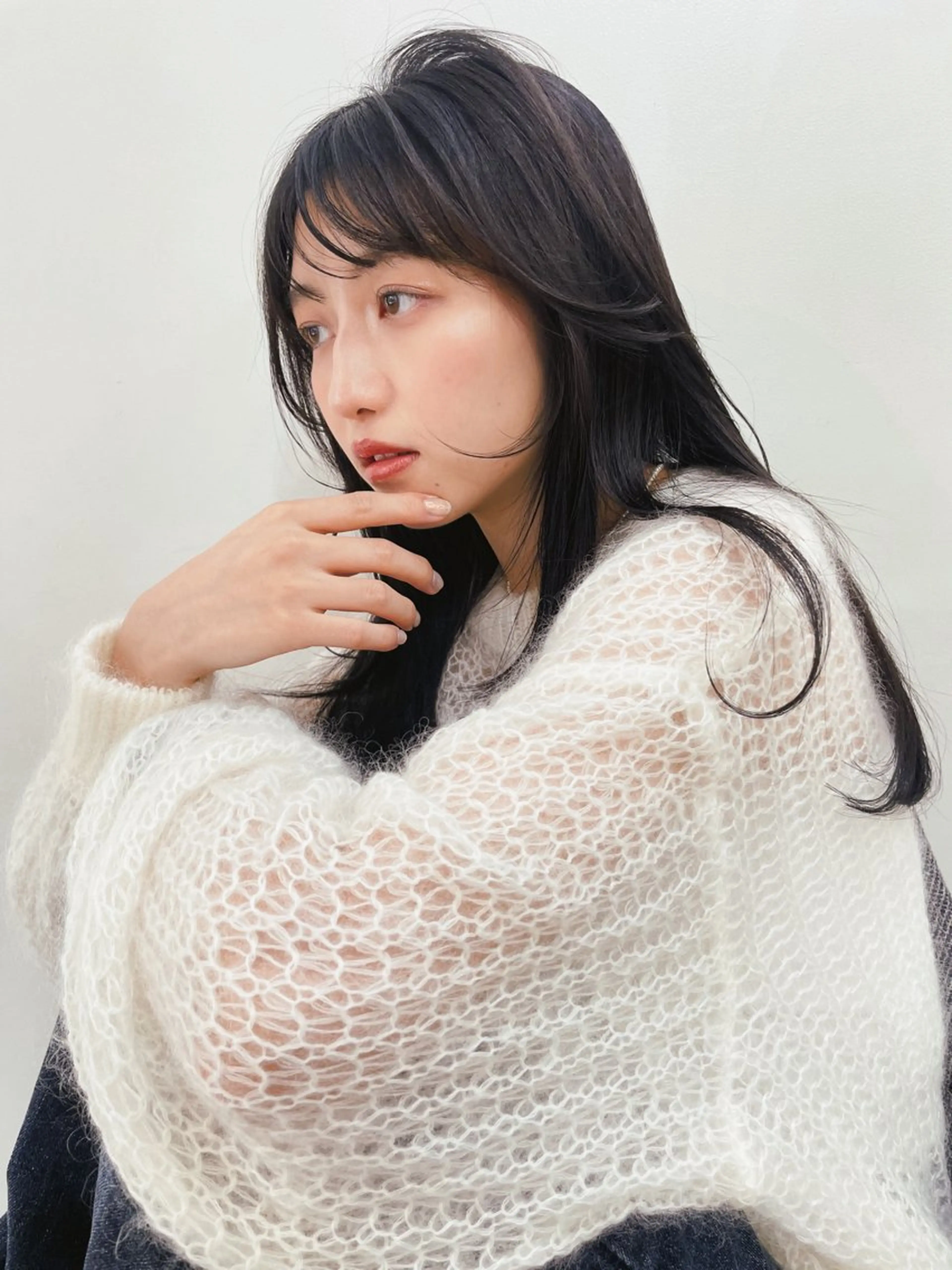 セミロング カラー ヘアアレンジ ダークグレー ダークグレージュ グレージュ k-two ウエダカナミ🎀のヘアスタイル