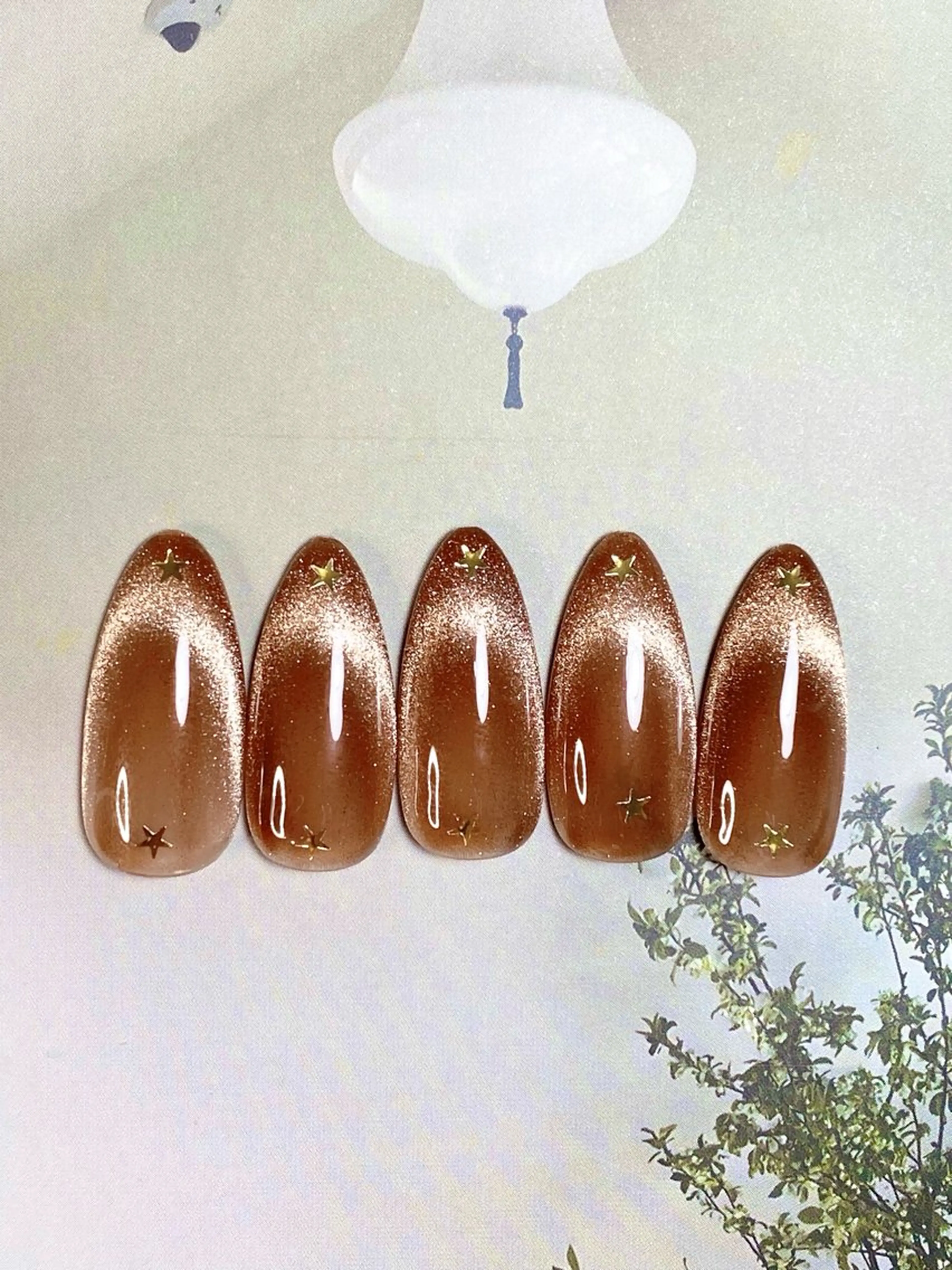 ネイル ブラウン フレンチネイル マグネットネイル マグネットフレンチ iro+ nailのネイルデザイン