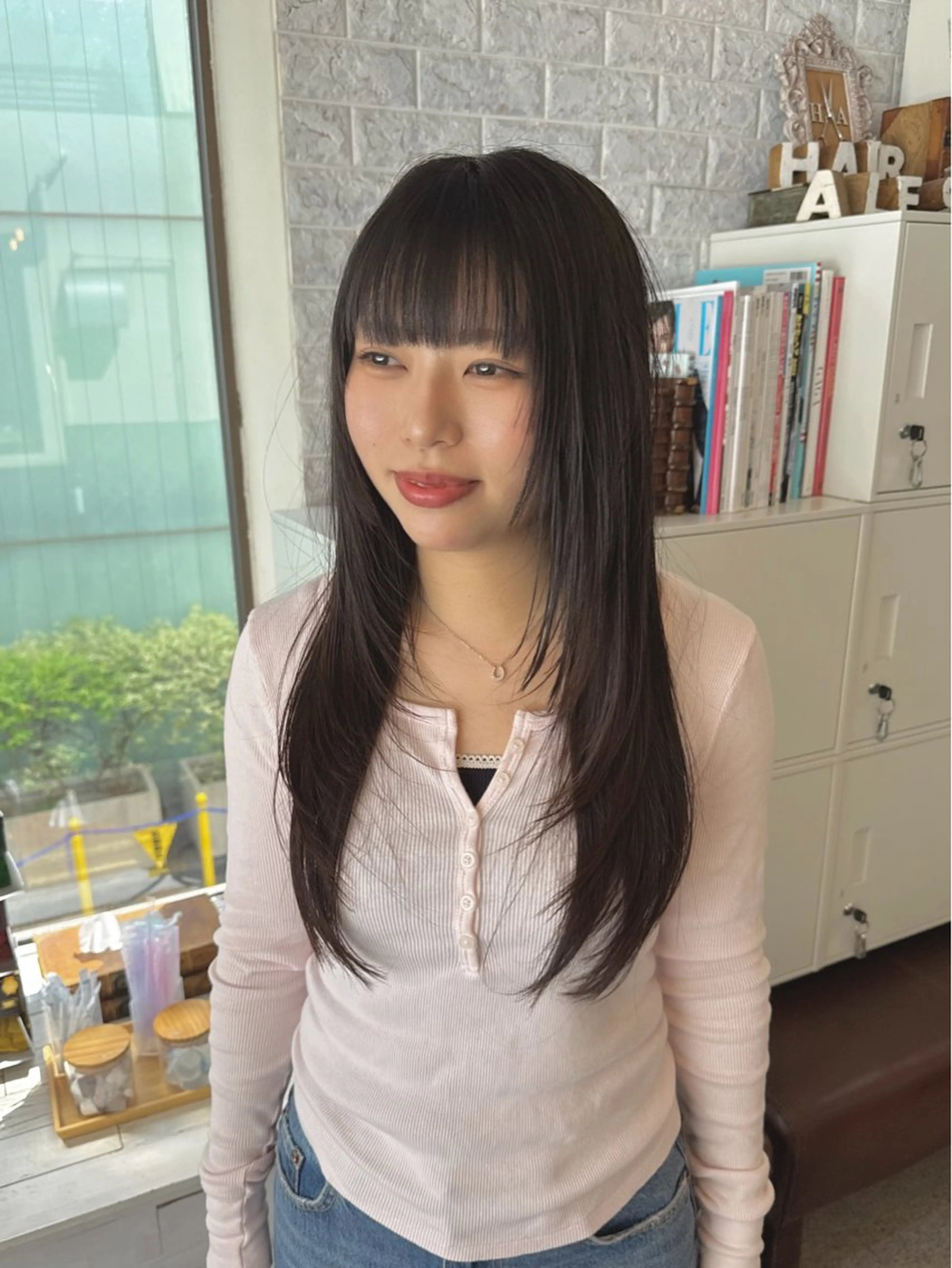 ロング カラー 縮毛矯正 ウルフレイヤー エクステ/kokiのヘアスタイル