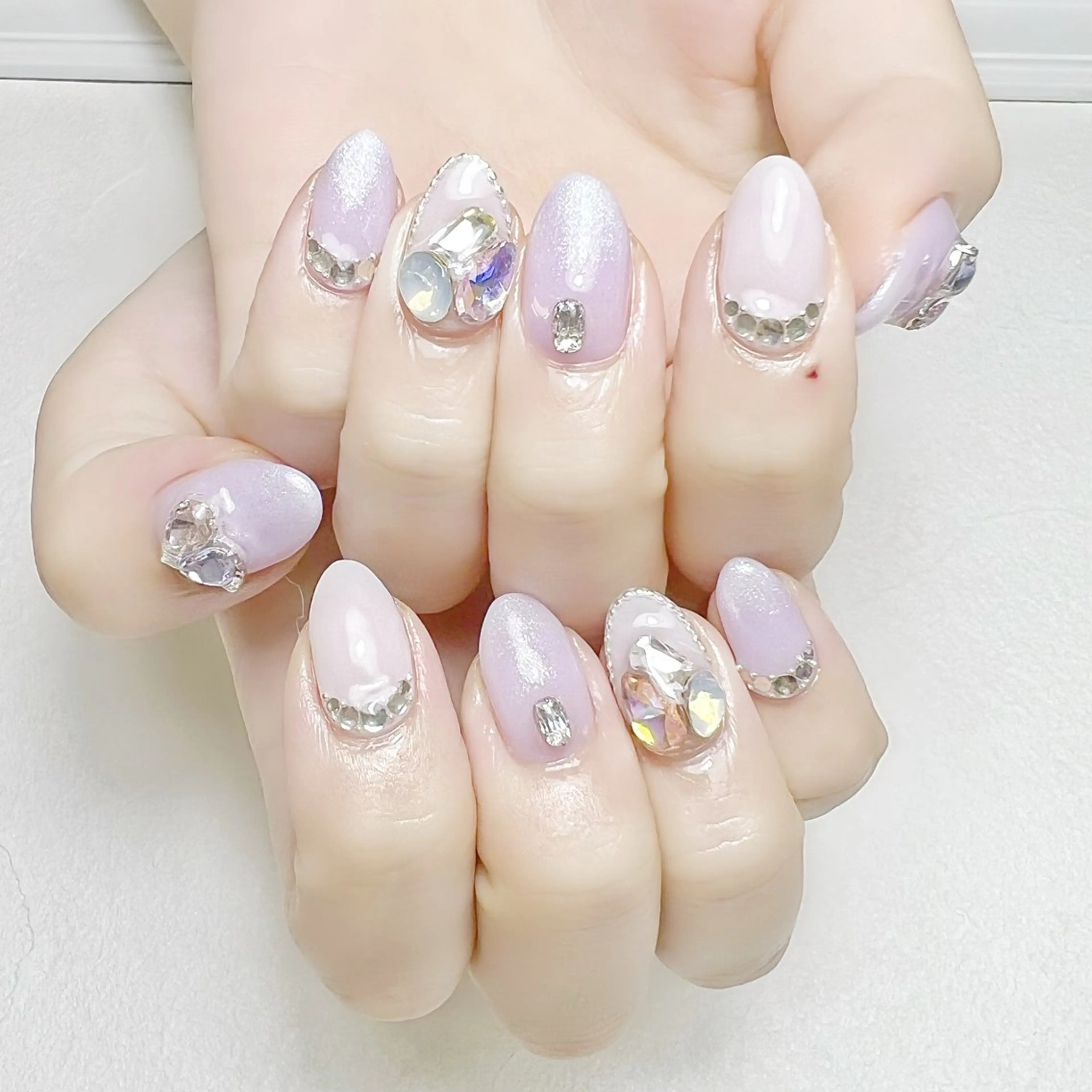 ネイル グラデーション ラメ(グリッター) 持ち込み パープル ワンホンネイル rouse nail RISATOのネイルデザイン