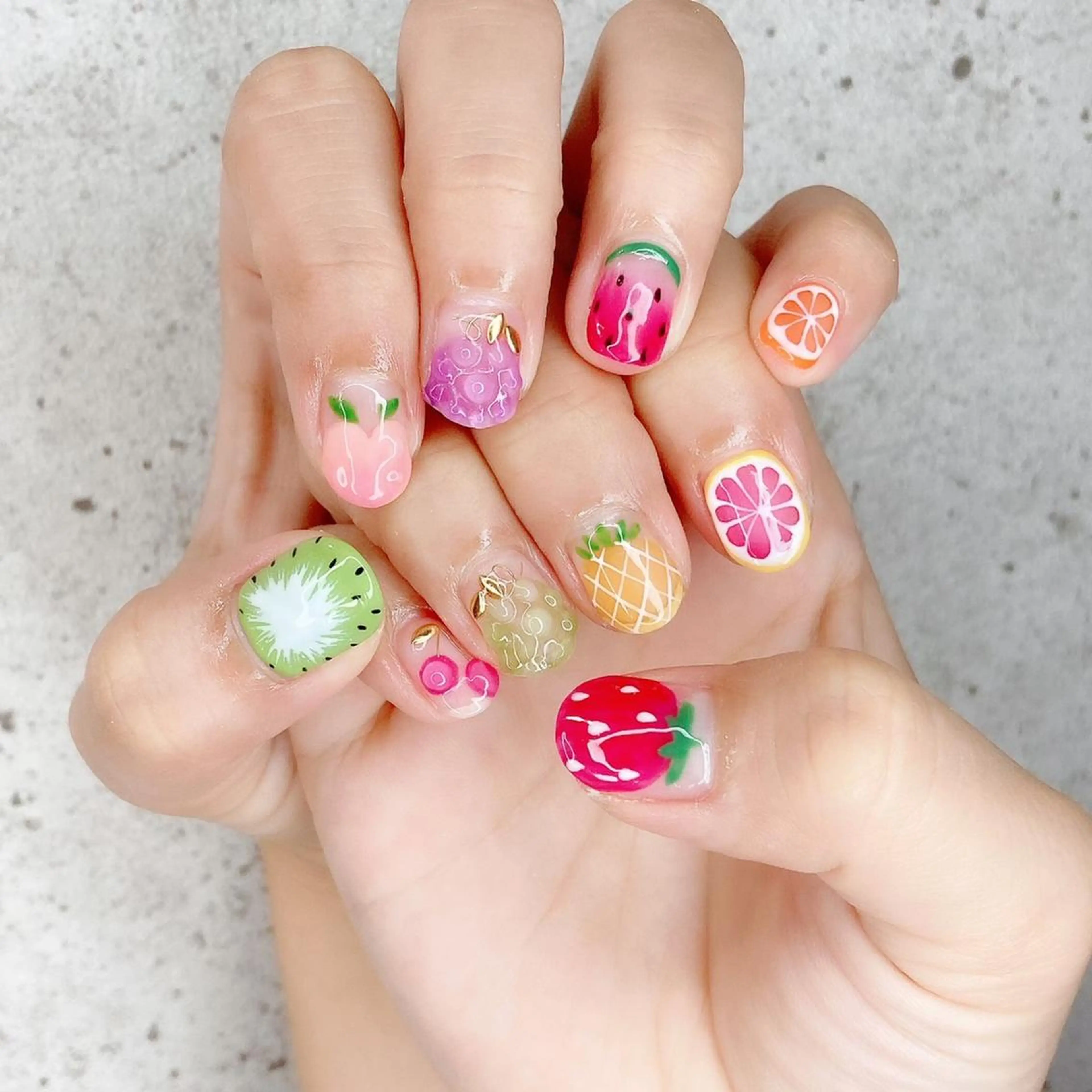 ミディアム カラー パーマ ヘアアレンジ メンズ キッズ ネイル マツエク・マツパ アイブロウ ジェルネイル パラジェル 夏ネイル ハンドネイル Salon Ｋのネイルデザイン