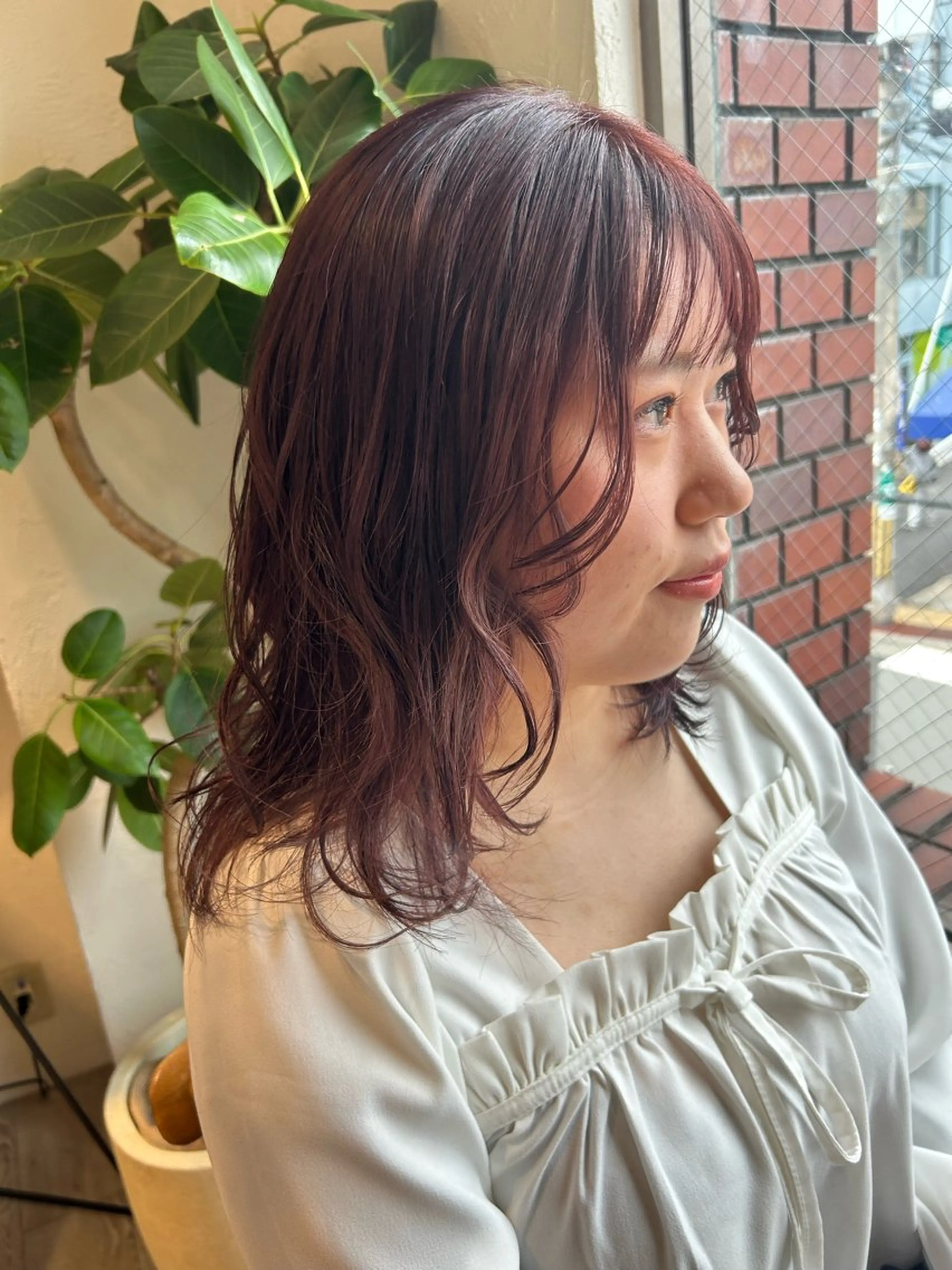 ミディアム カラー ブリーチ ブラウンカラー ブリーチなしカラー ピンクカラー ピンクブラウン カラーリスト IKUHOのヘアスタイル