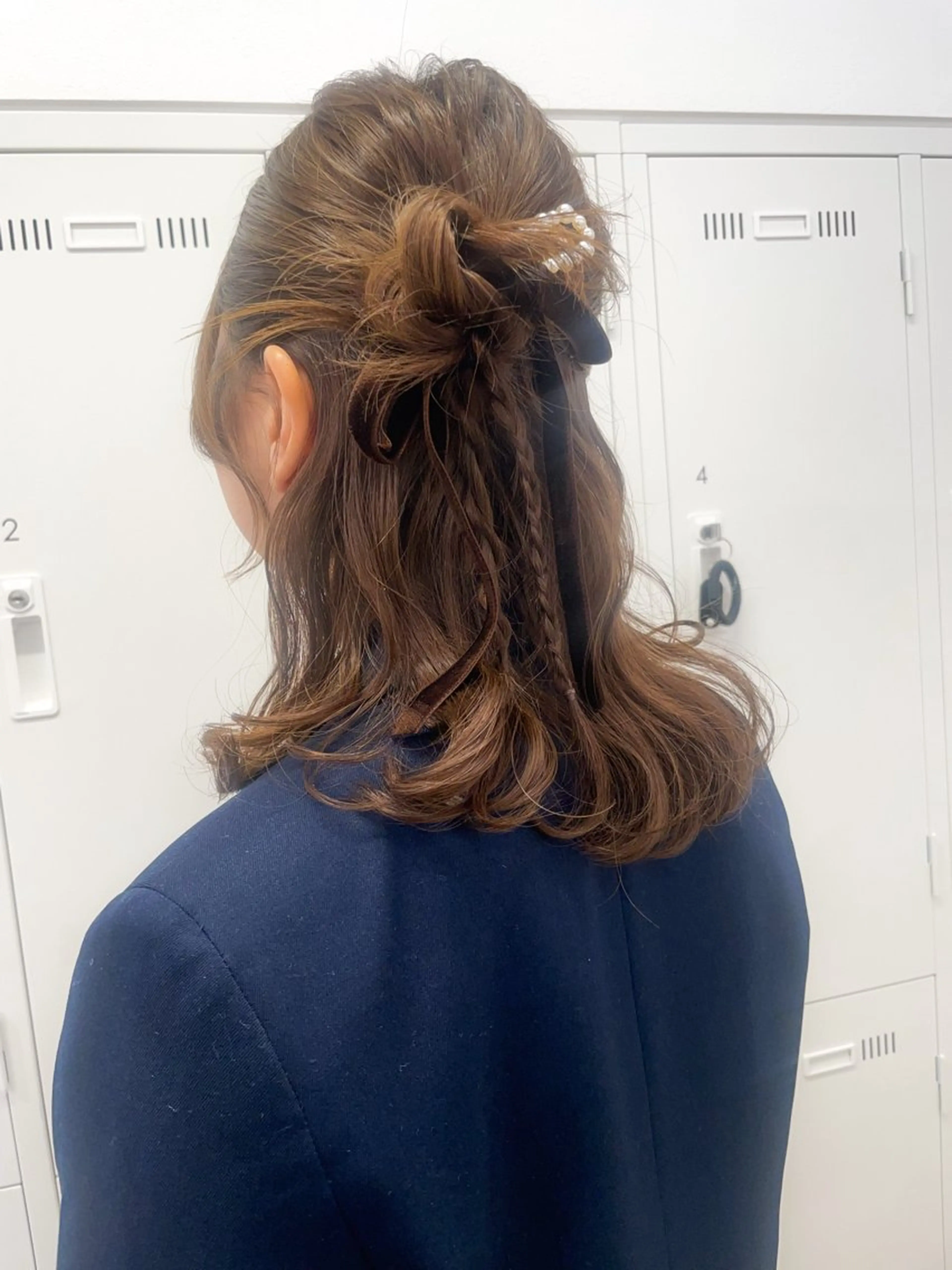 ミディアム ヘアアレンジ 結婚式・ブライダル ヘアセット 福島成美/髪質改善 縮毛矯正/カラーのヘアスタイル