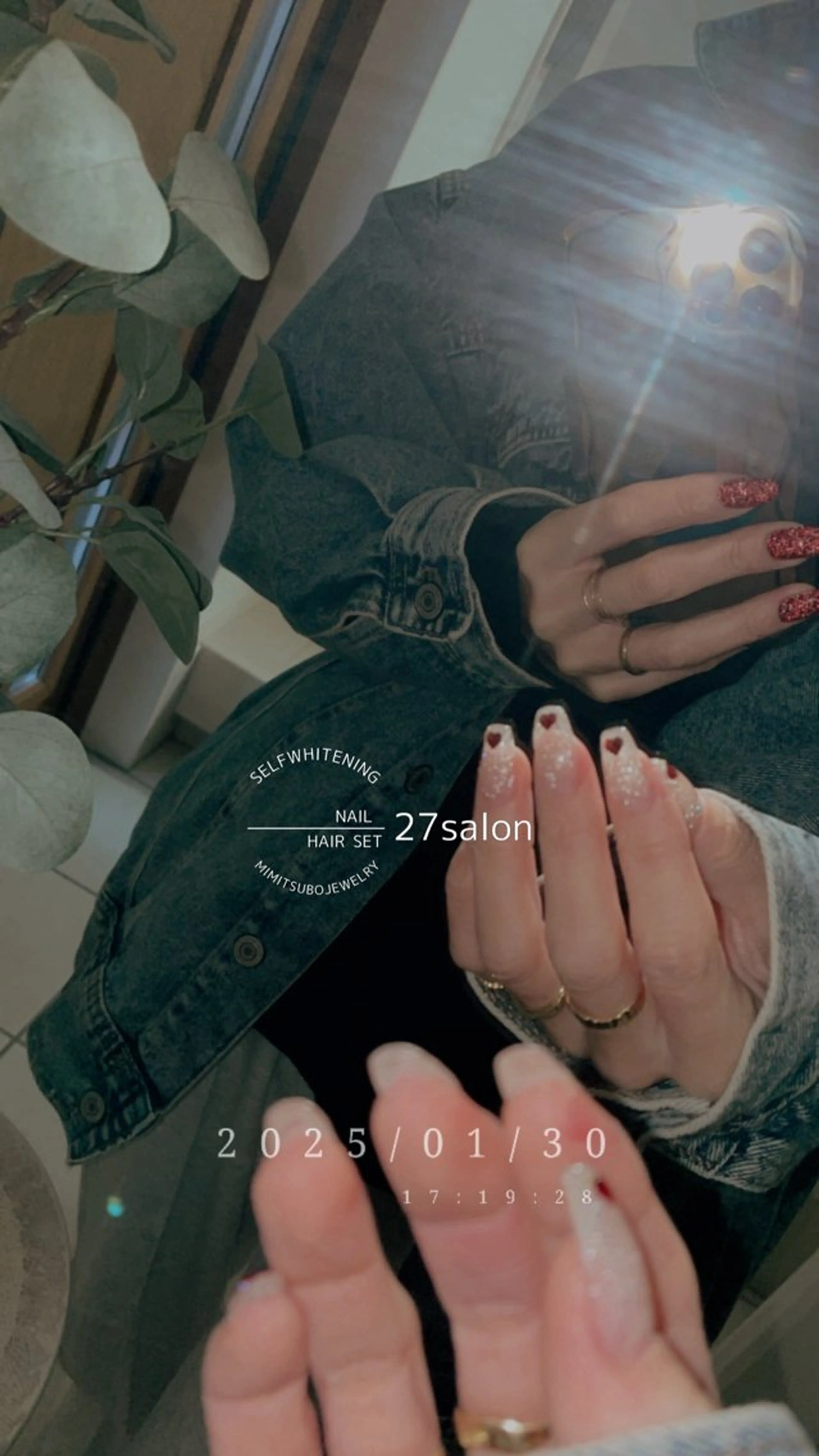 ネイル フラッシュネイル ハート ハンドネイル 27salon yuinaのネイルデザイン