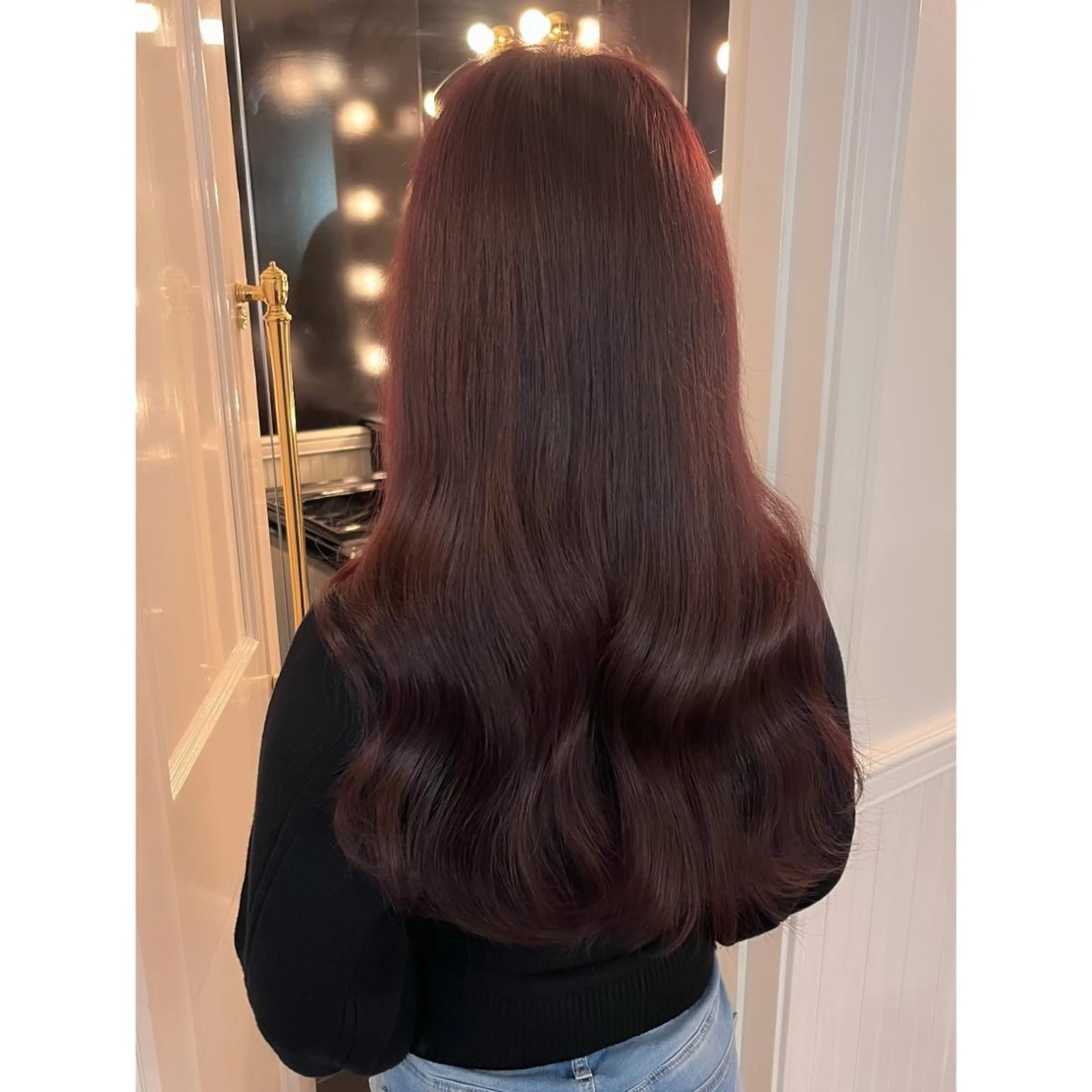 ロング カラー ブリーチ ブリーチなしカラー ヘアカラー トリートメント miyu /トレンド カラー×艶髪のヘアスタイル