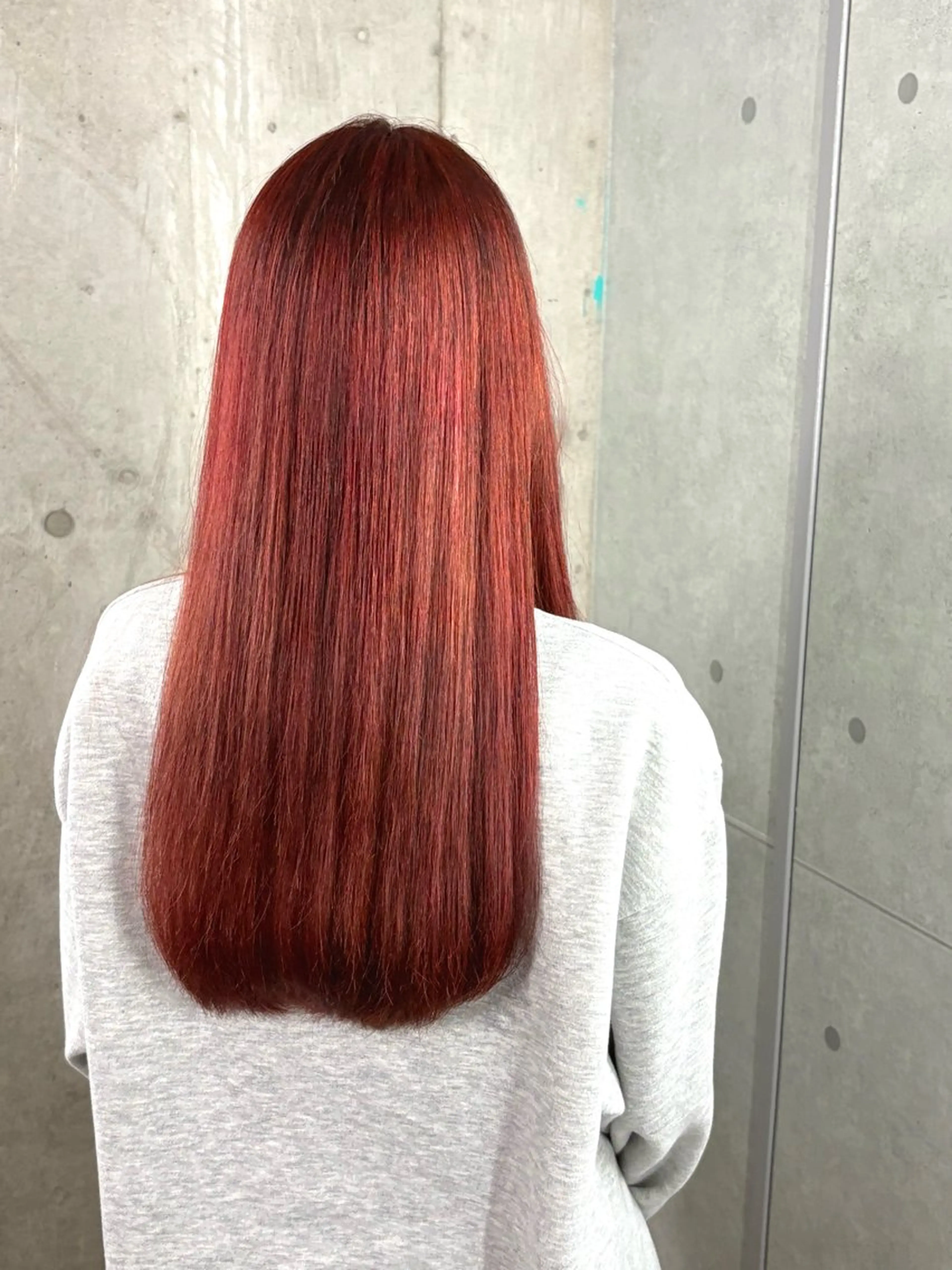 カラー ブリーチ レッドカラー 加藤志保 🎗️🫧モデル募集のヘアスタイル