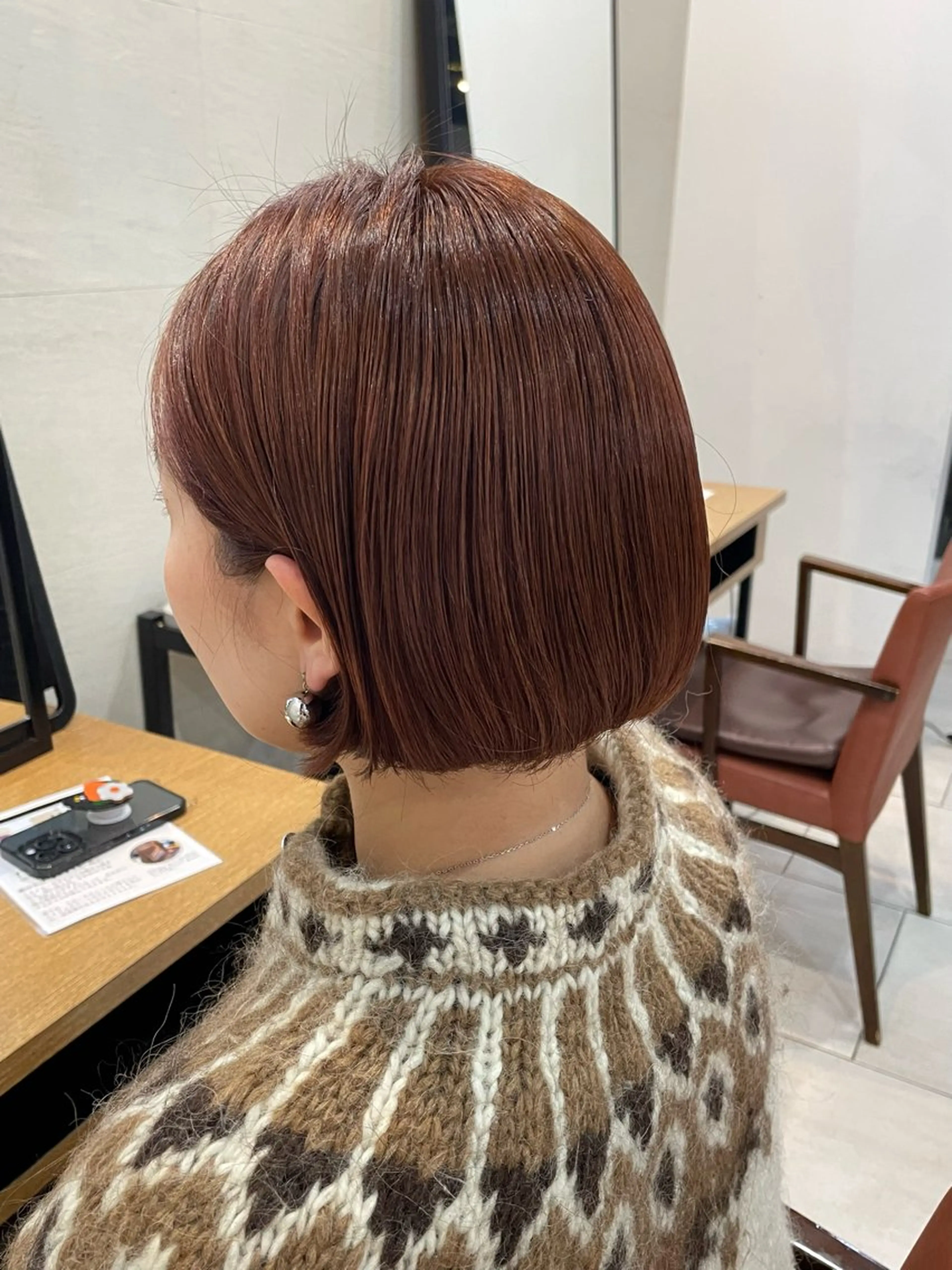 ショート カラー ヘアアレンジ ブリーチ ボルドーカラー ブラウンカラー カシス ダブルカラー ヘアカラー トリートメント 🎈ブリーチなし暖色 カラー/レッド/ゆいのヘアスタイル
