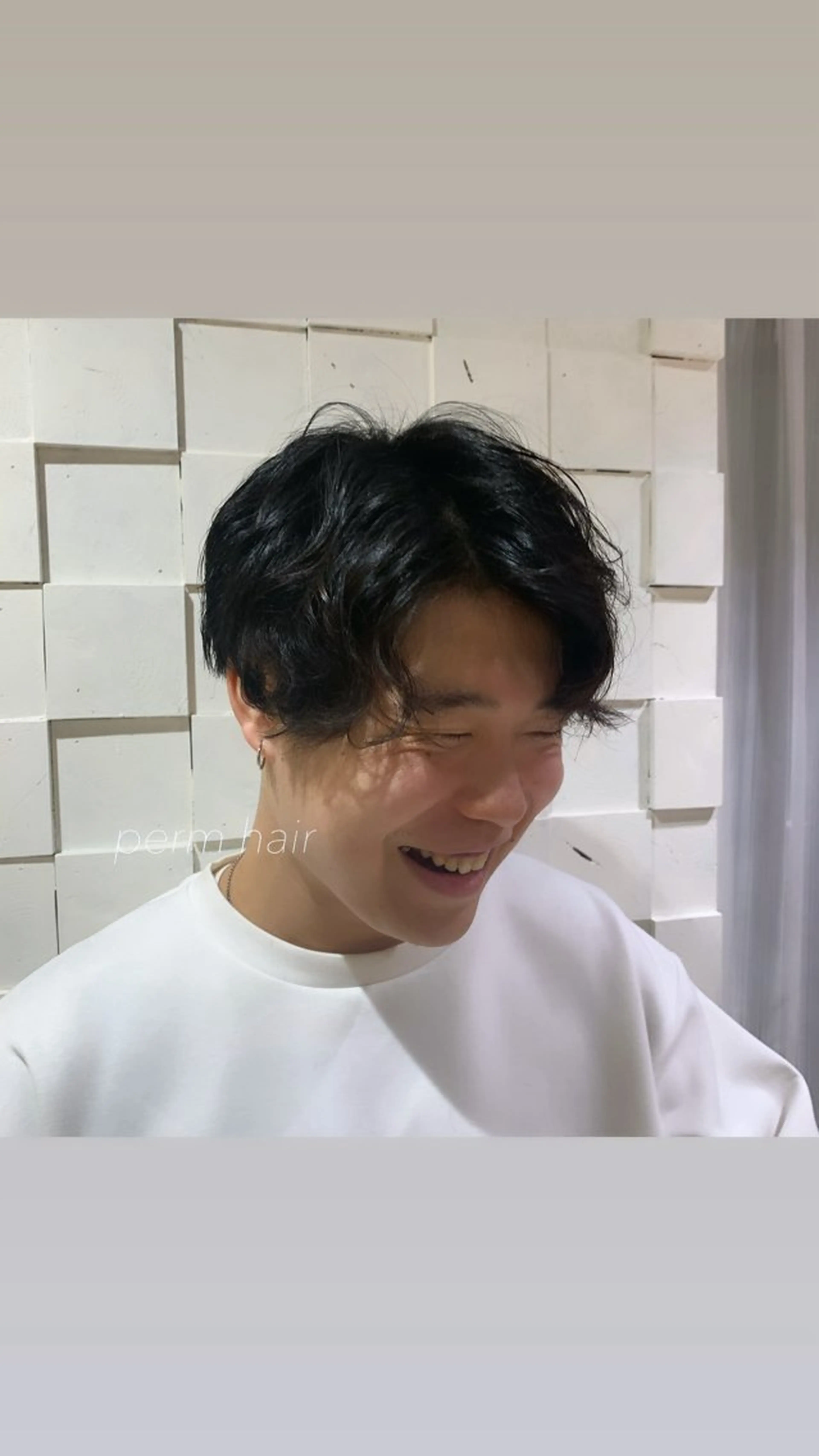 ショート パーマ メンズ メンズパーマ ニュアンスパーマ 似合わせカット得意 💛RENA💛のヘアスタイル