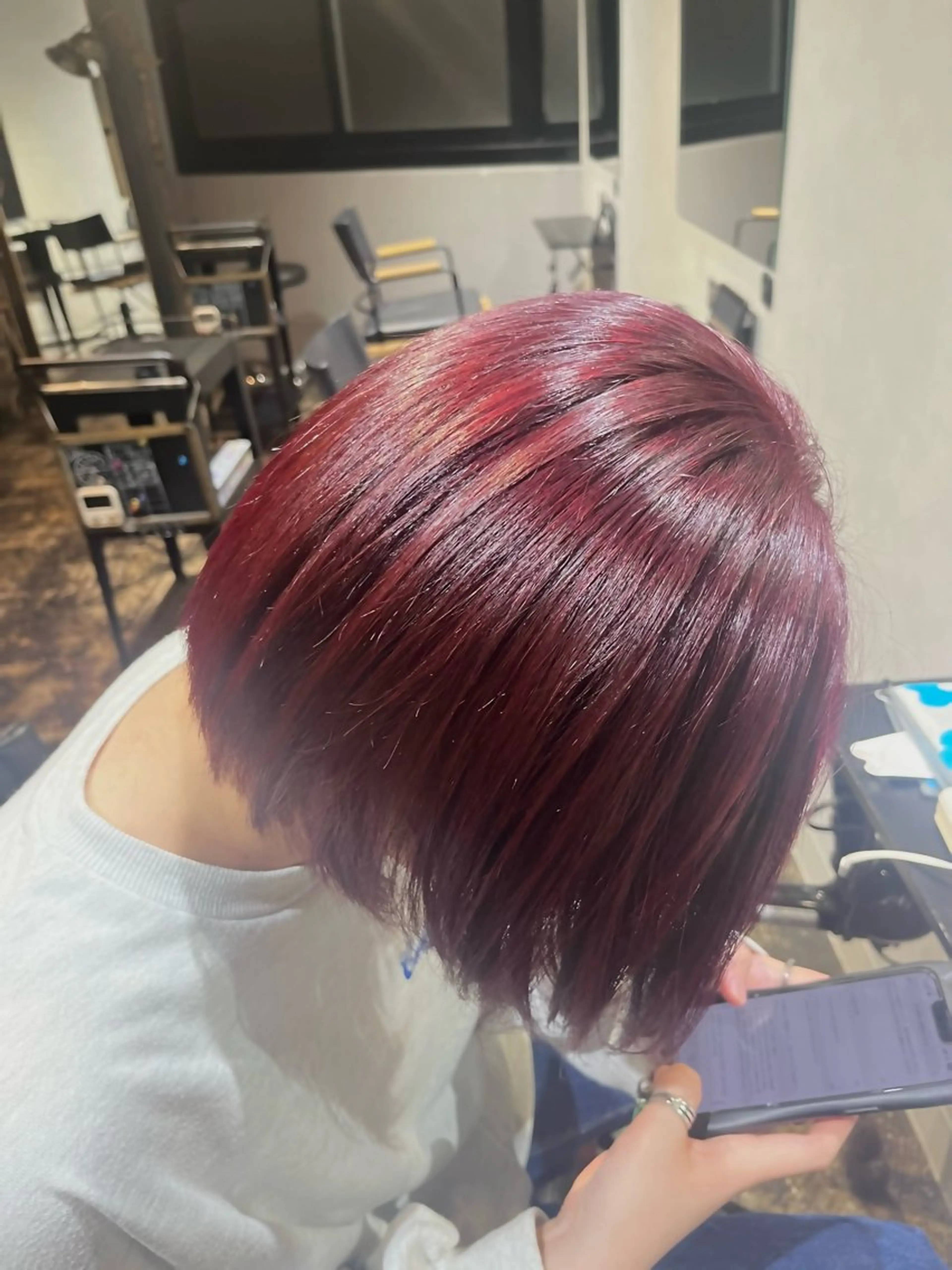 カラー ボルドーカラー ヘアカラー トリートメント 透明感カラー/パーマ 🌀アオノのヘアスタイル