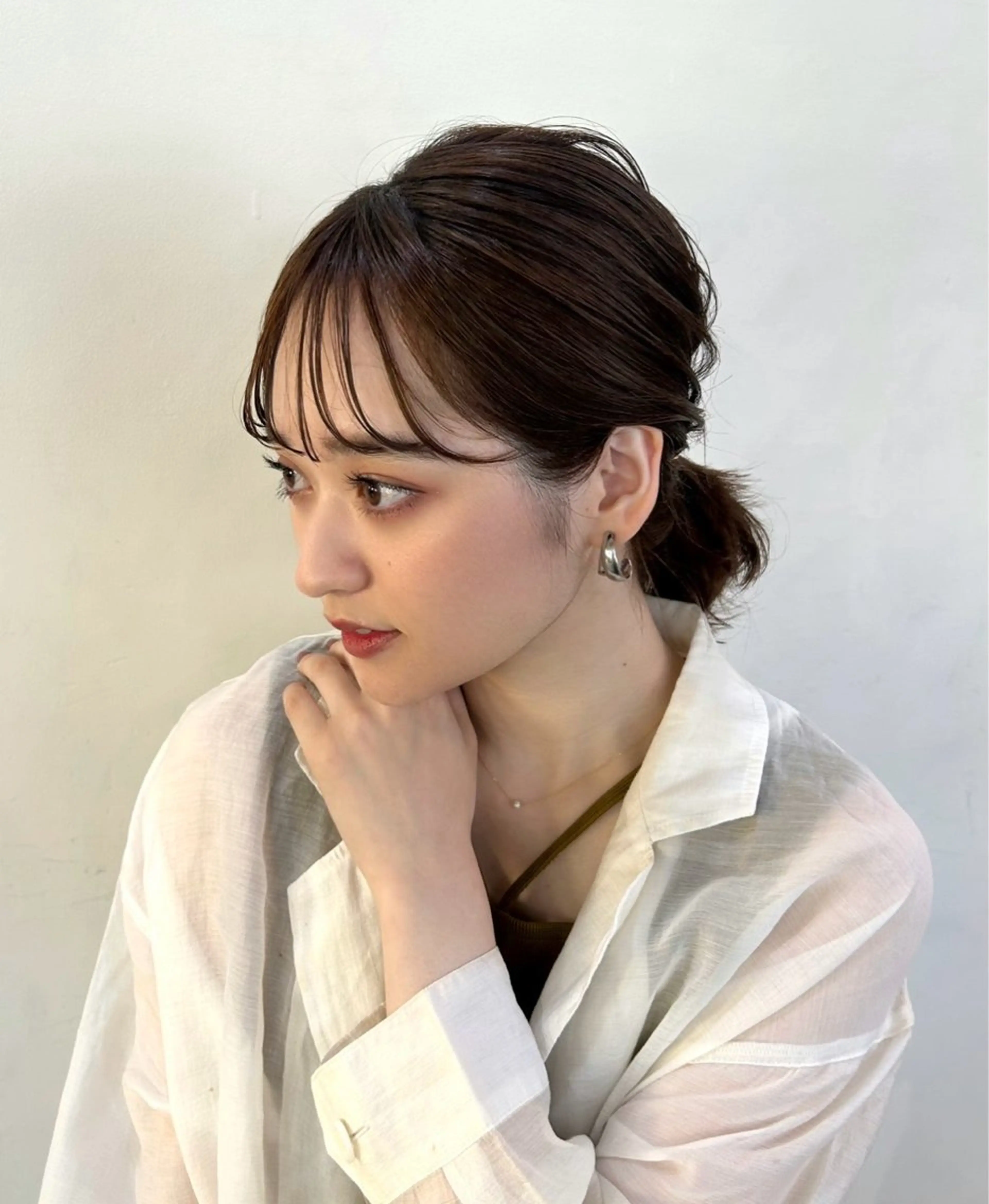 ミディアム カラー レイヤー/ボブ/透明 感カラー/佐藤奈由のヘアスタイル