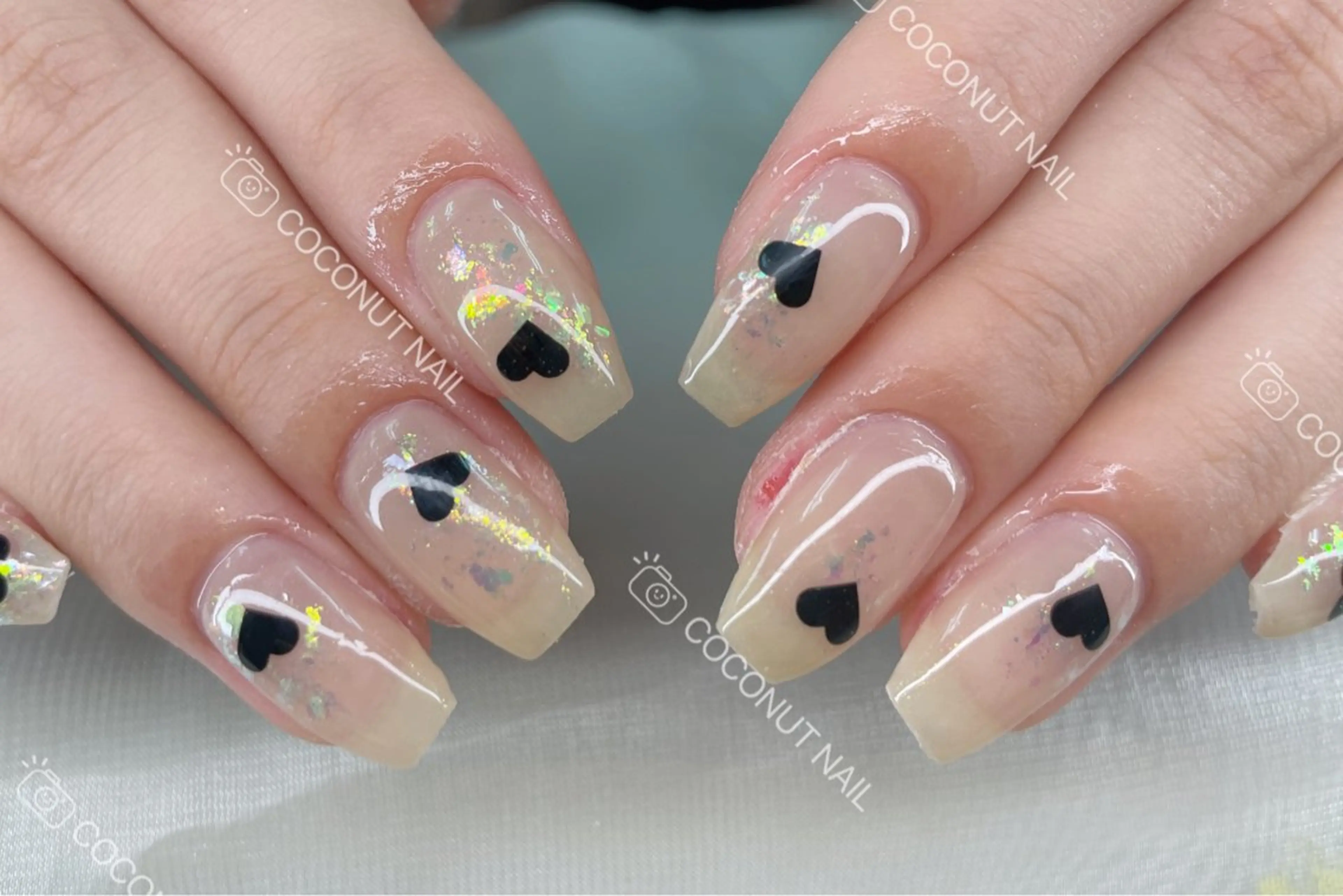 ネイル べっ甲ネイル フレンチネイル キラキラネイル マグネットネイル 大理石ネイル(マーブル) ハンドネイル 神田 ココナッツのネイルデザイン