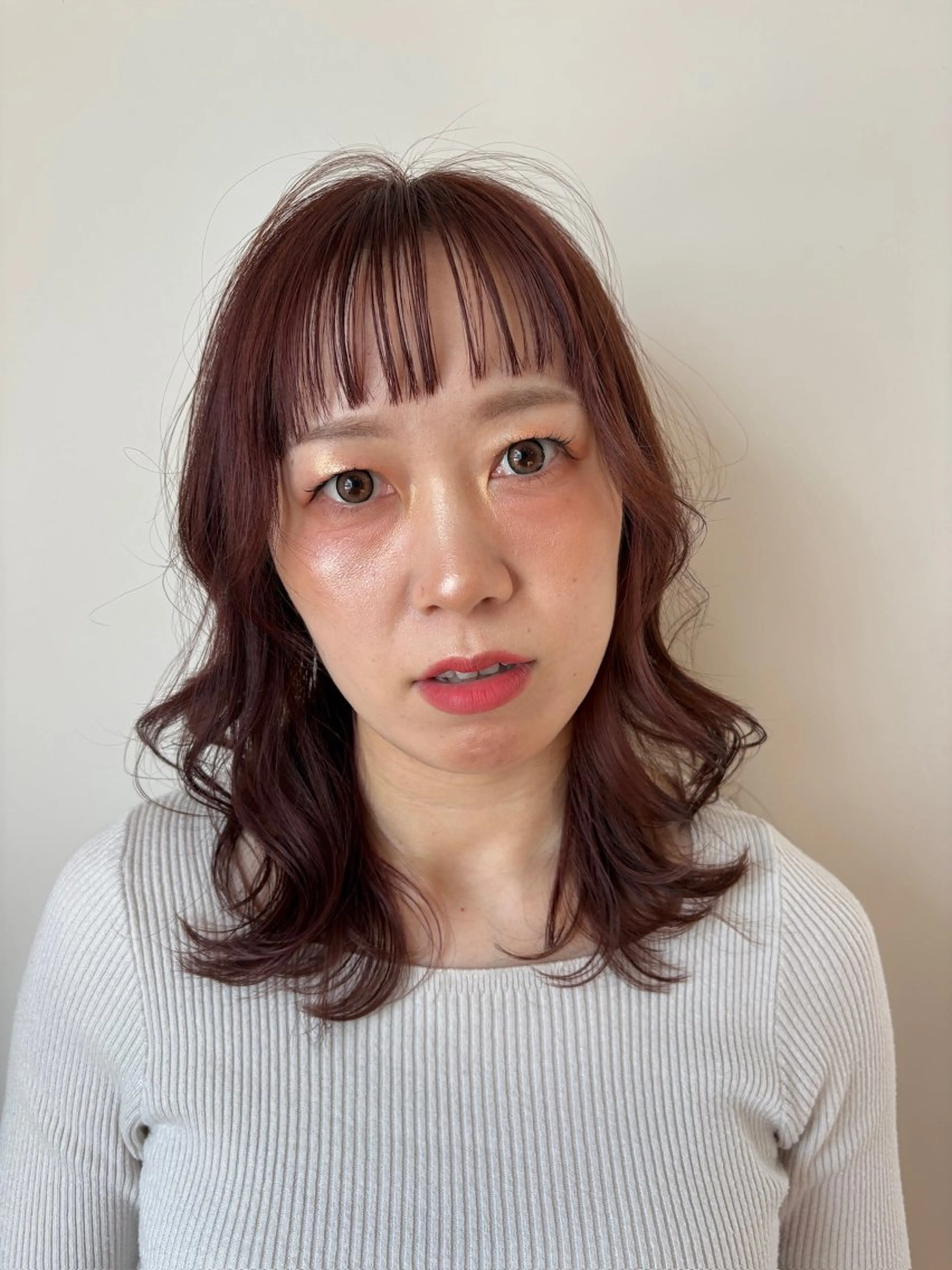 ミディアム カラー いりえ しゃけのヘアスタイル