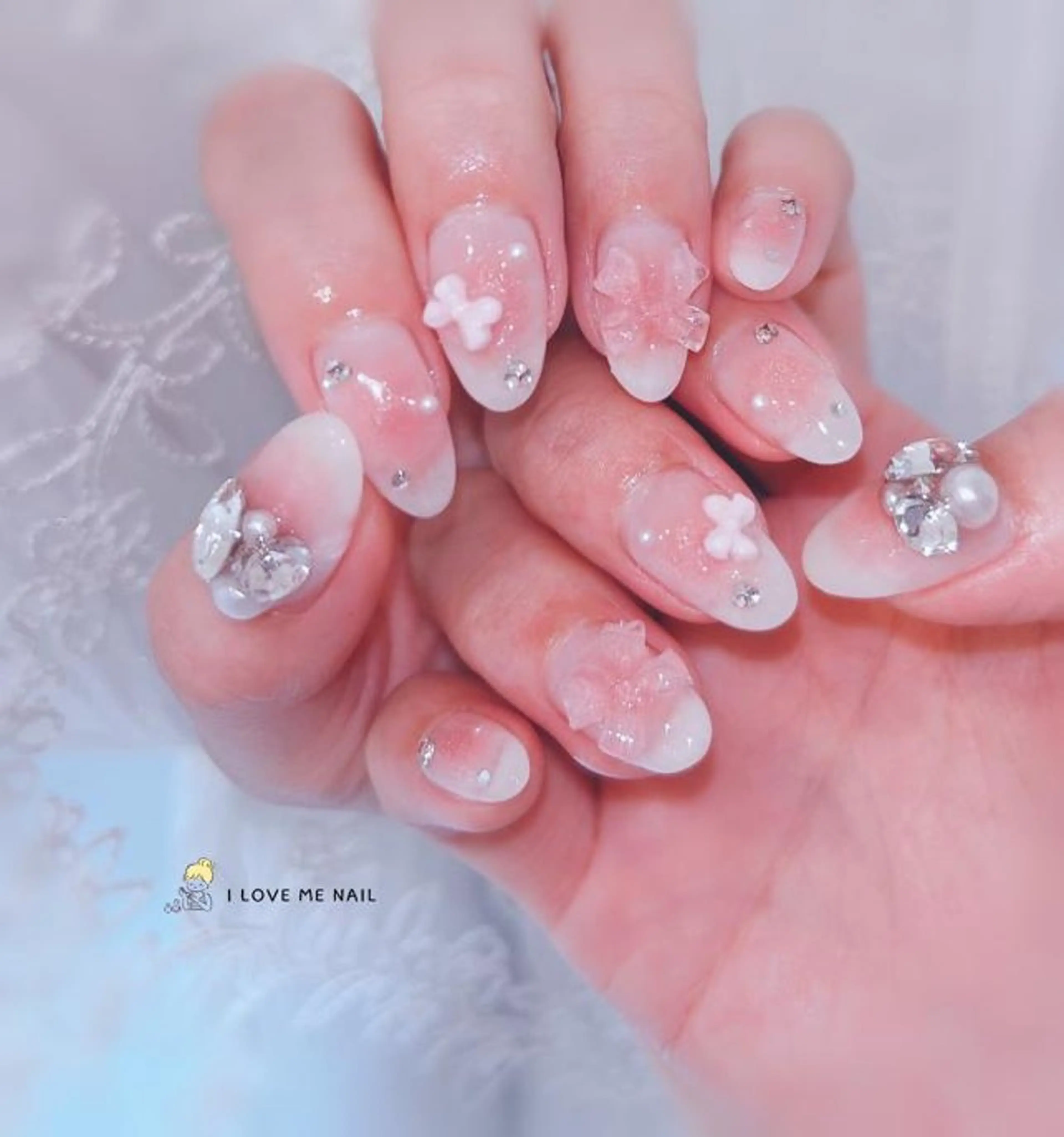 ネイル 長さ出し ジェルネイル 韓国ネイル マグネットネイル ニュアンスネイル I LOVE ME NAIL.｡.:*♡のネイルデザイン