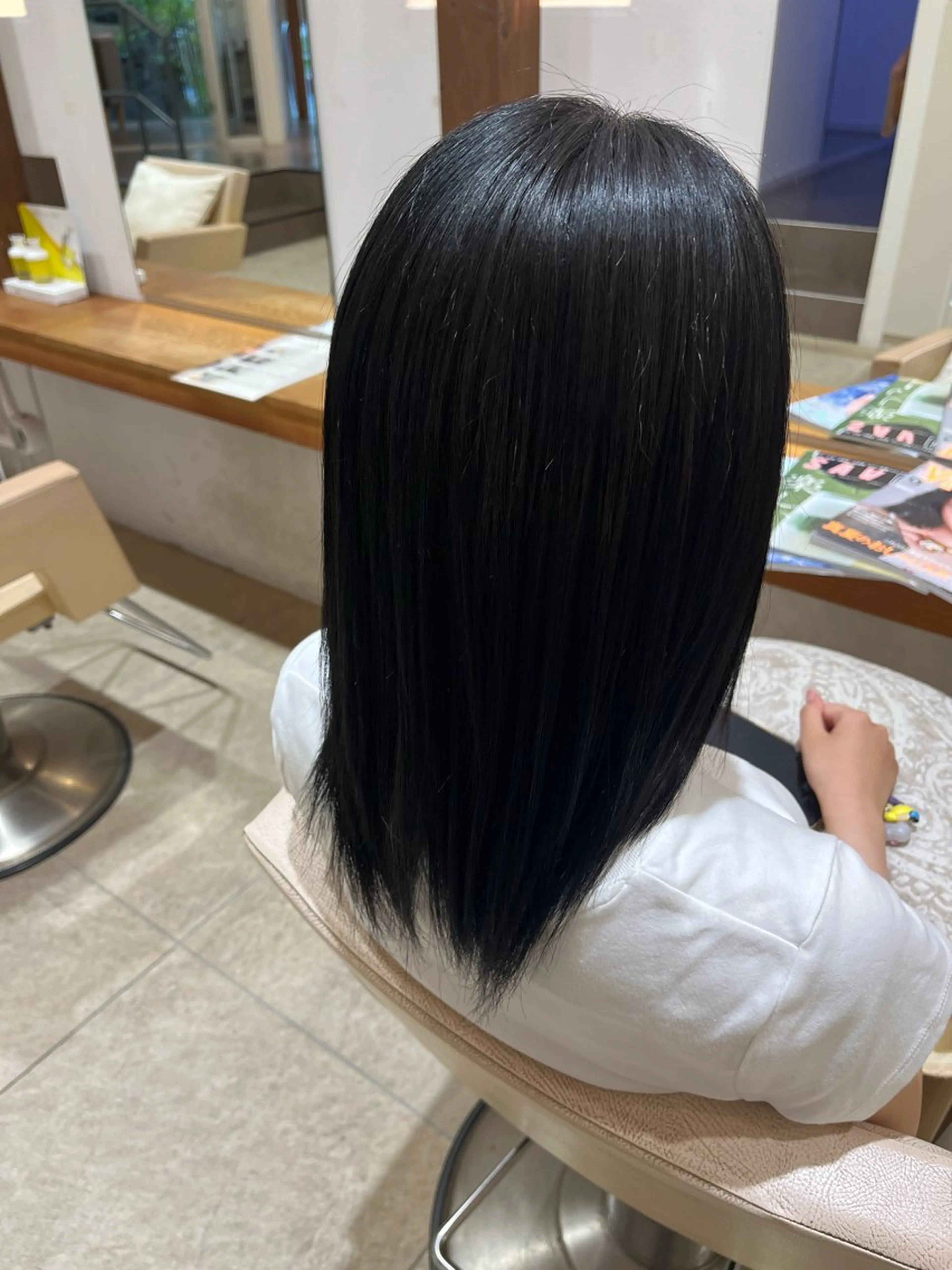 カラー 黒髪 ブルーカラー ブルーブラック 浴衣 沖元 統弥のヘアスタイル