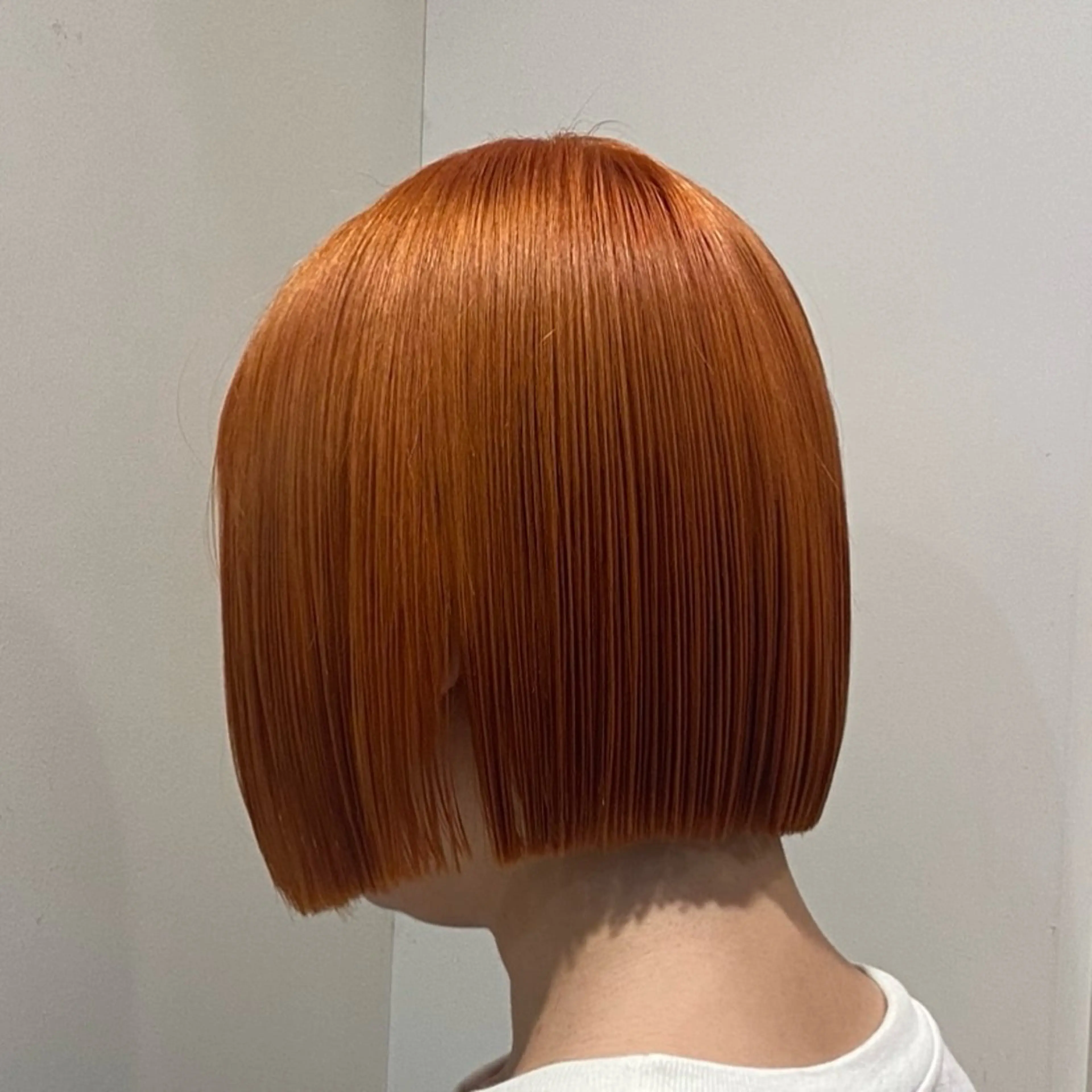 カラー ブリーチ オレンジ ボブ hair salon 束sok所属・ナホ/ハイトーン/ ブリーチ/ヘッドスパのヘアスタイル