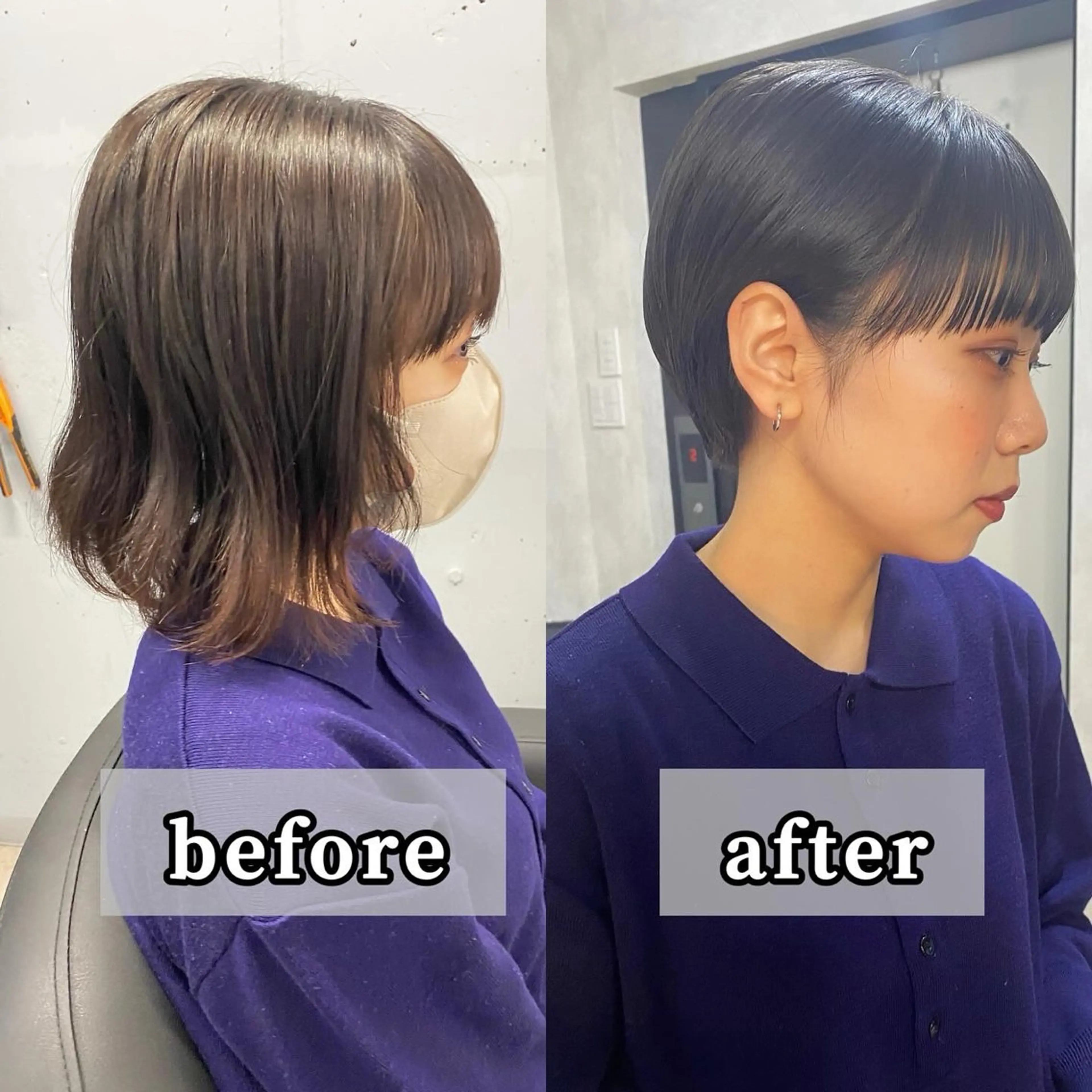 ショート カラー カット ヘアカラー トリートメント IVORY.所属・🟩白髪ぼかし/ボブ /ショートヘア/大司のヘアスタイル