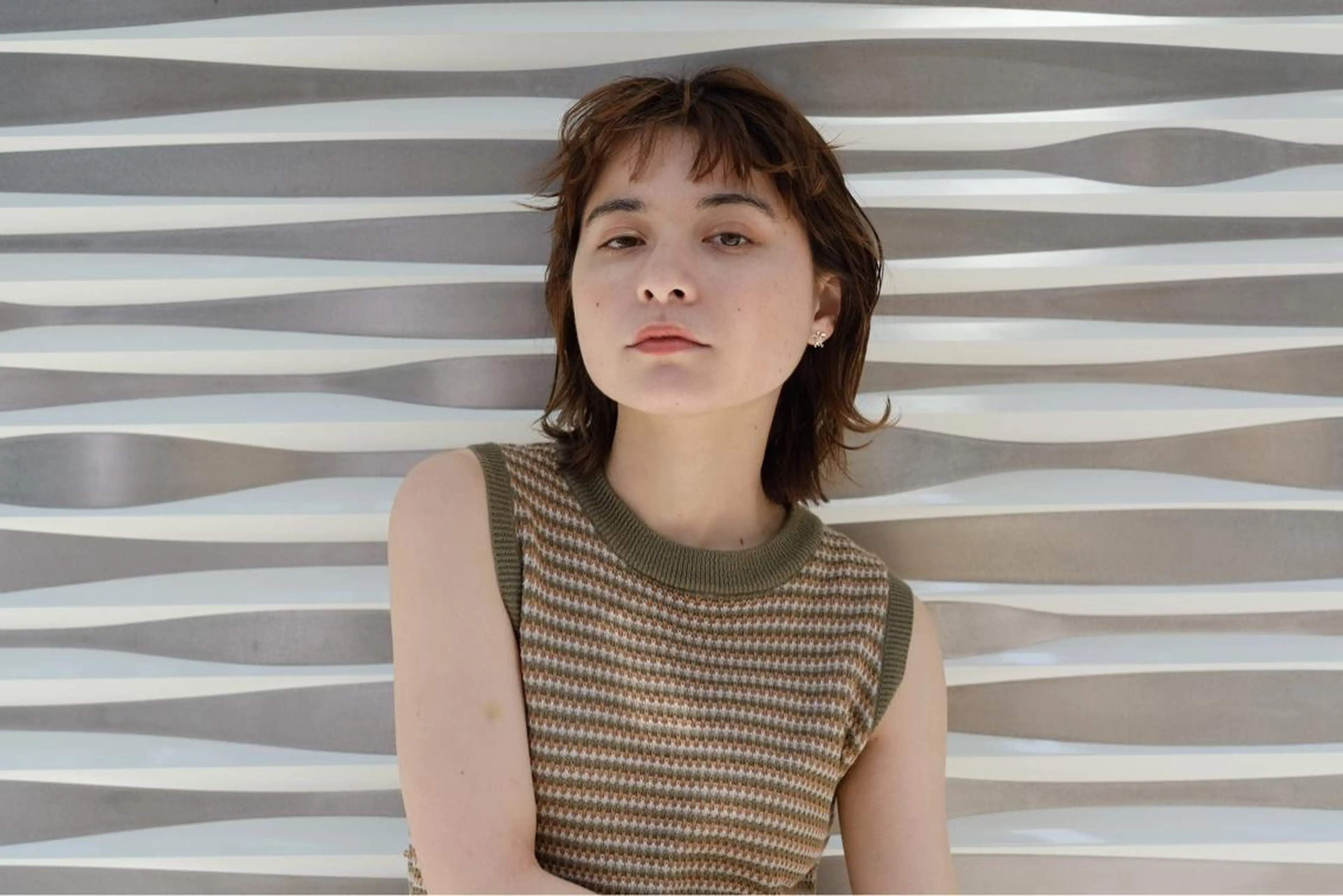 セミロング カラー カット ハイトーンヘア/ 島崎　タクミのヘアスタイル