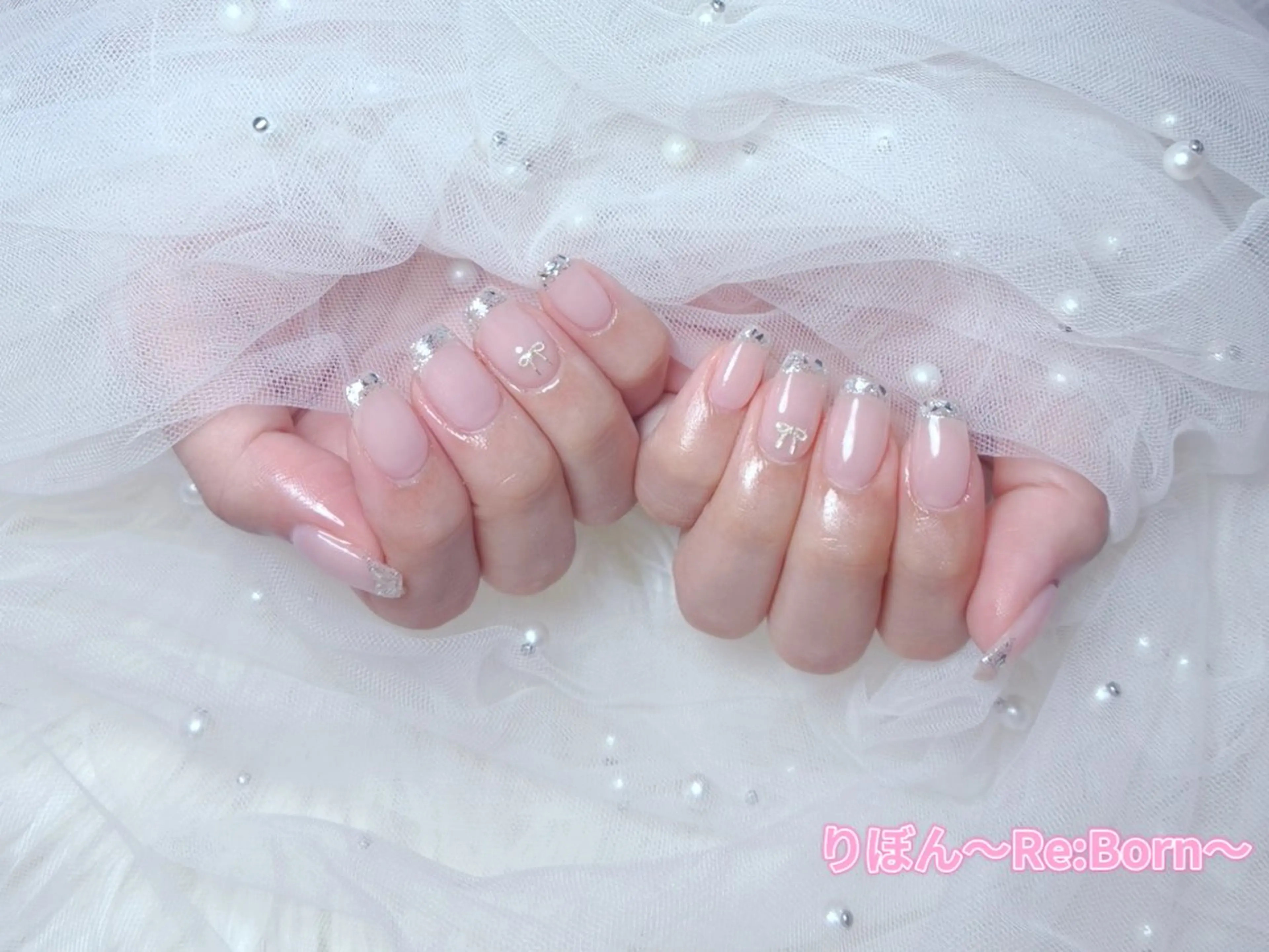 ミディアム 韓国風ヘア りぼん Re:Bonrのネイルデザイン
