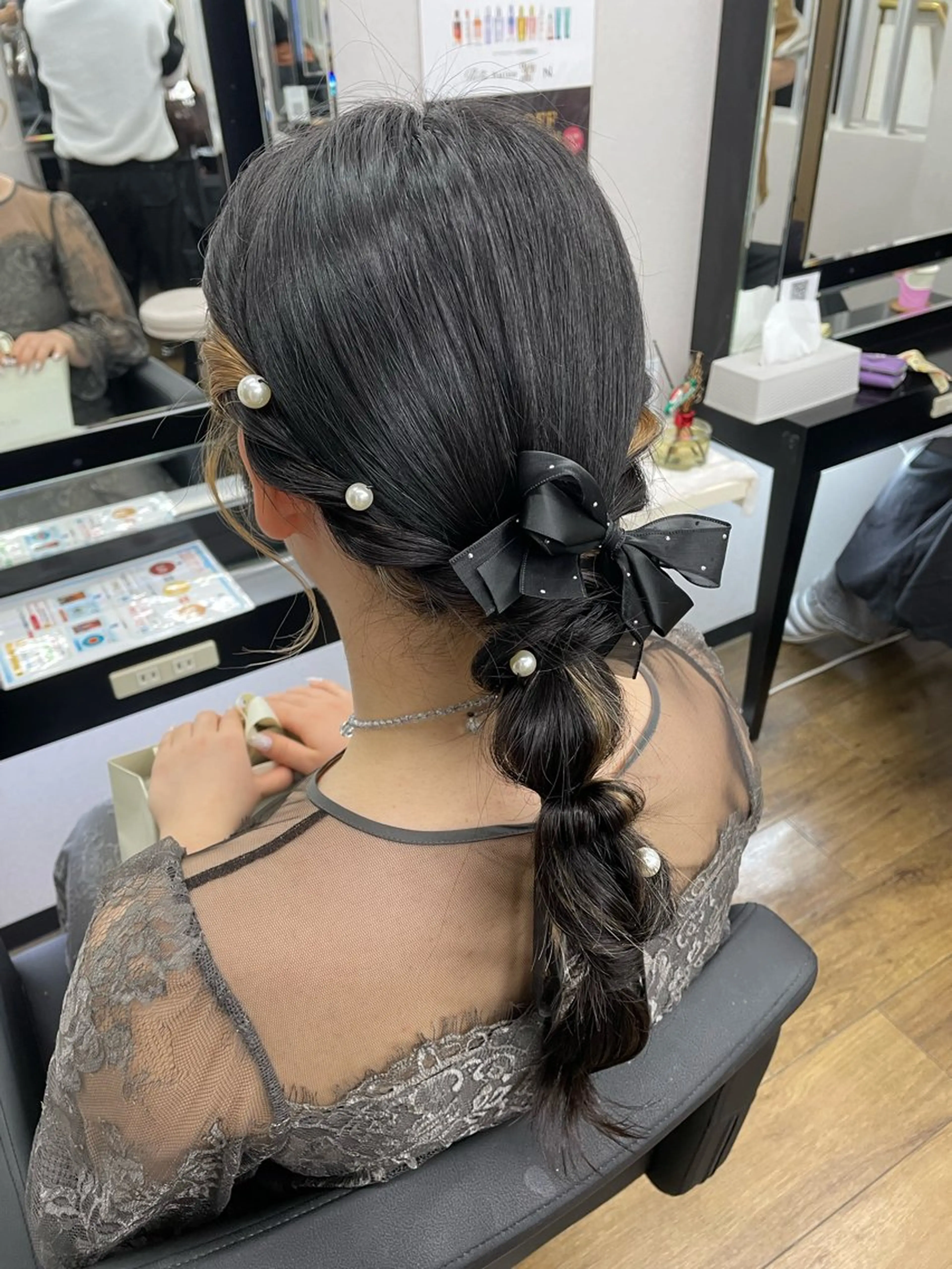 ロング 𝙃𝘼𝙍𝙐🎀 韓国×エクステのヘアスタイル