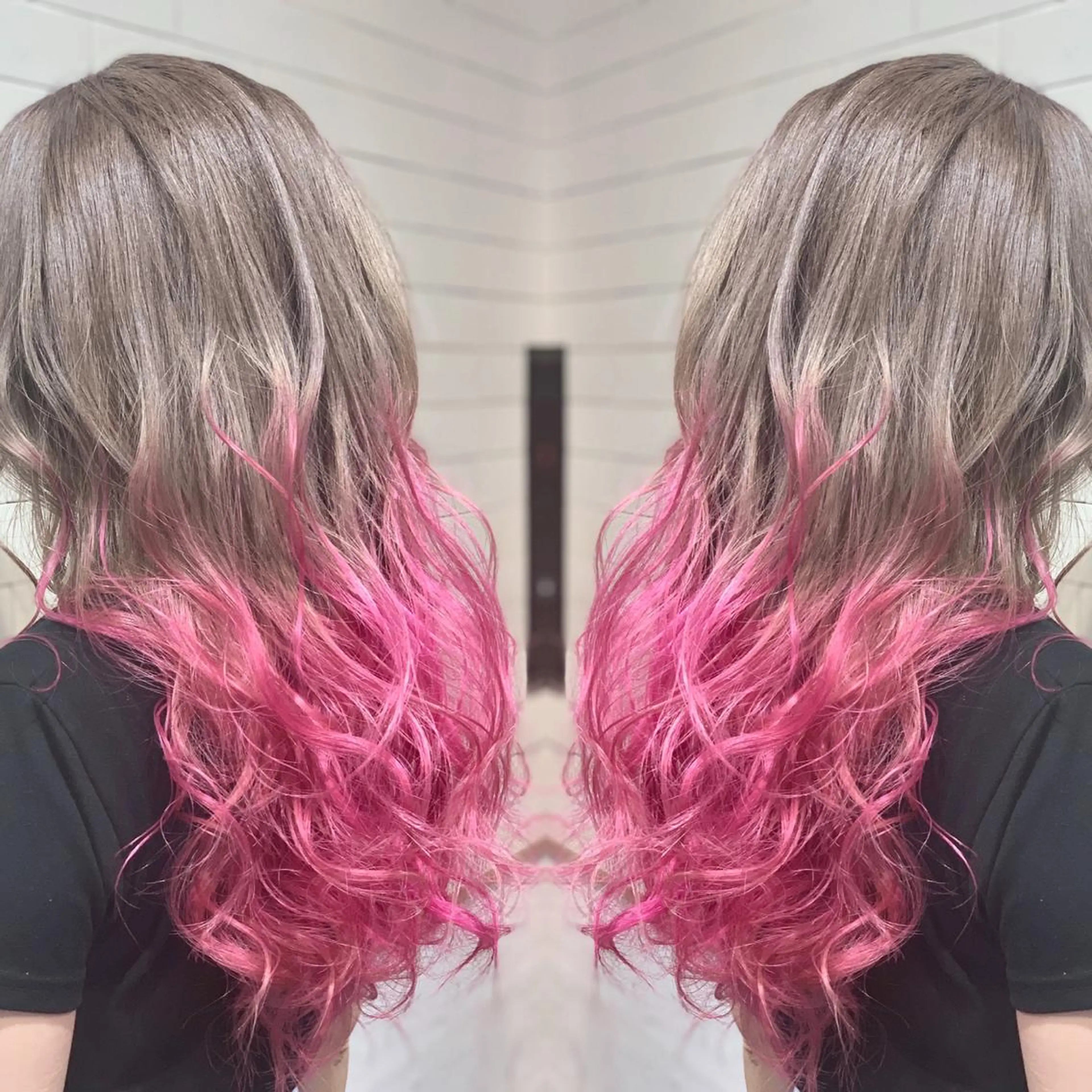 ロング カラー ヘアアレンジ ヘアカラー トリートメント 髪質改善×ハイトーン 中田啄也のヘアスタイル